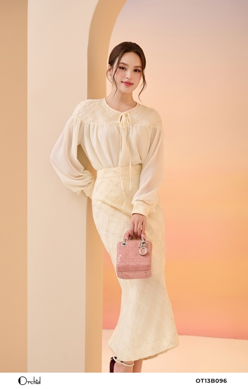 OT13B096 - Sét bộ chiffon ren