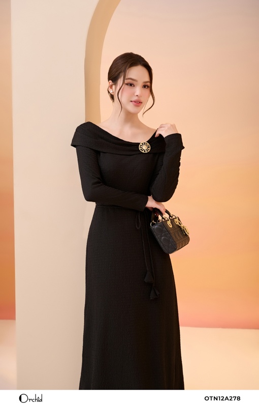 OTN12A278 - Đầm cotton gân nổi