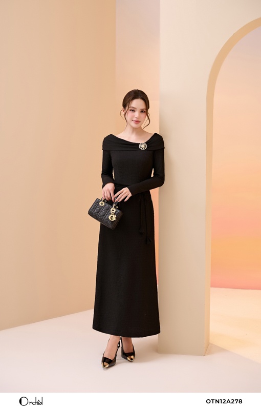 OTN12A278 - Đầm cotton gân nổi