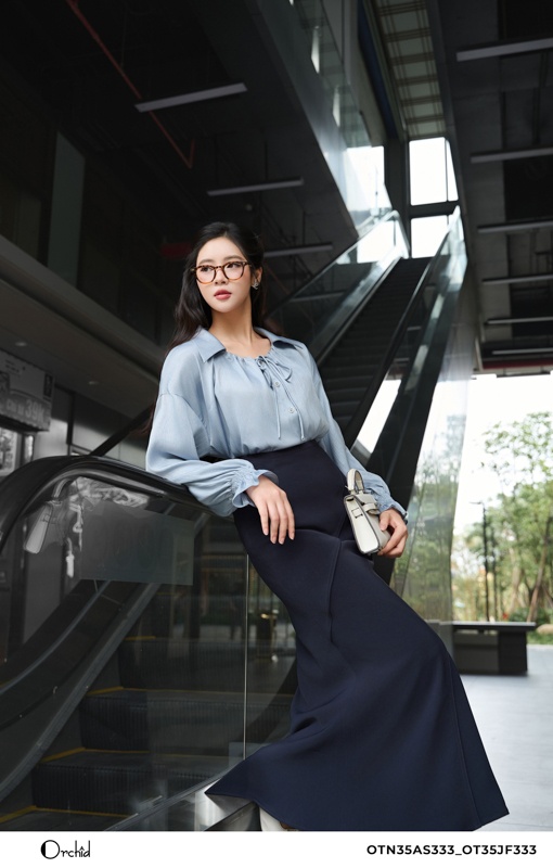 OTN35AS333 - Áo lụa vân ánh kim