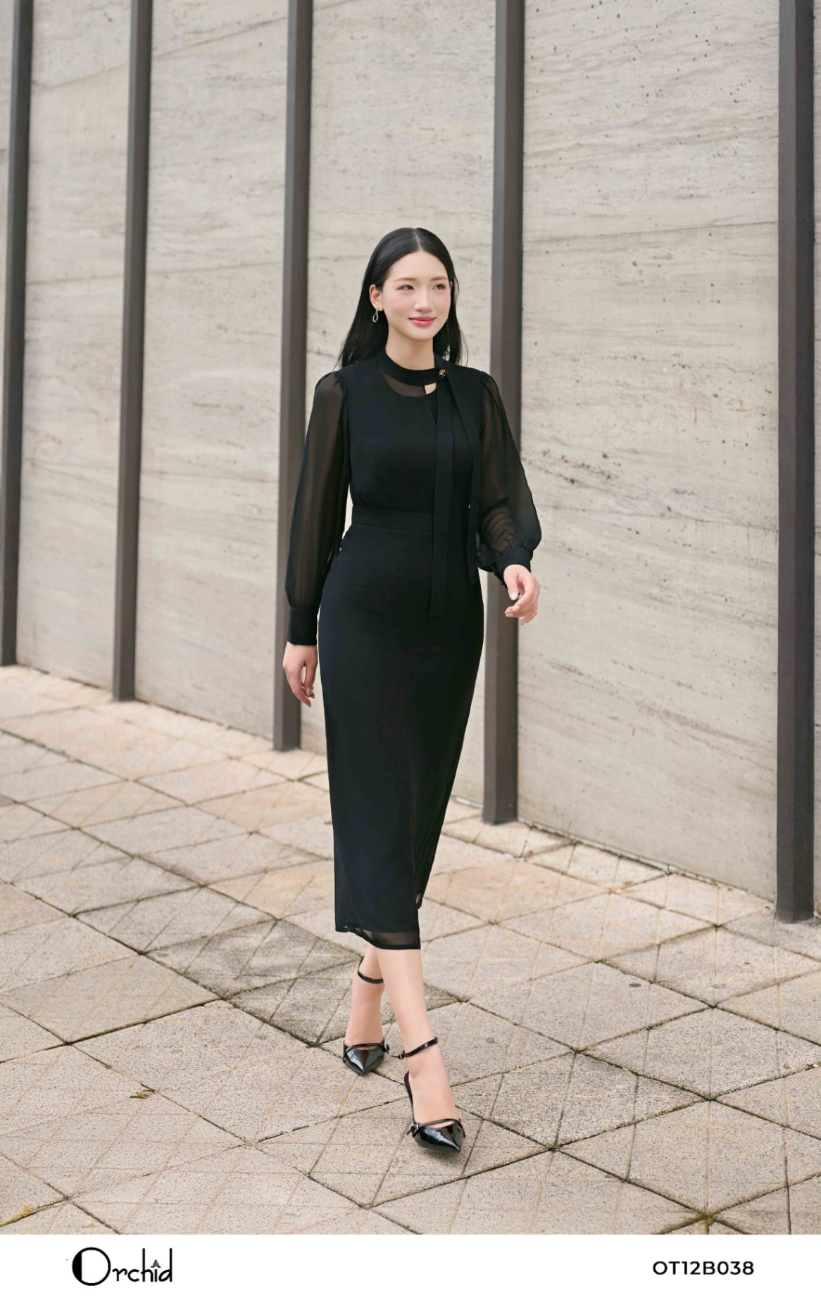 OT12B038 - Đầm voan ngựa
