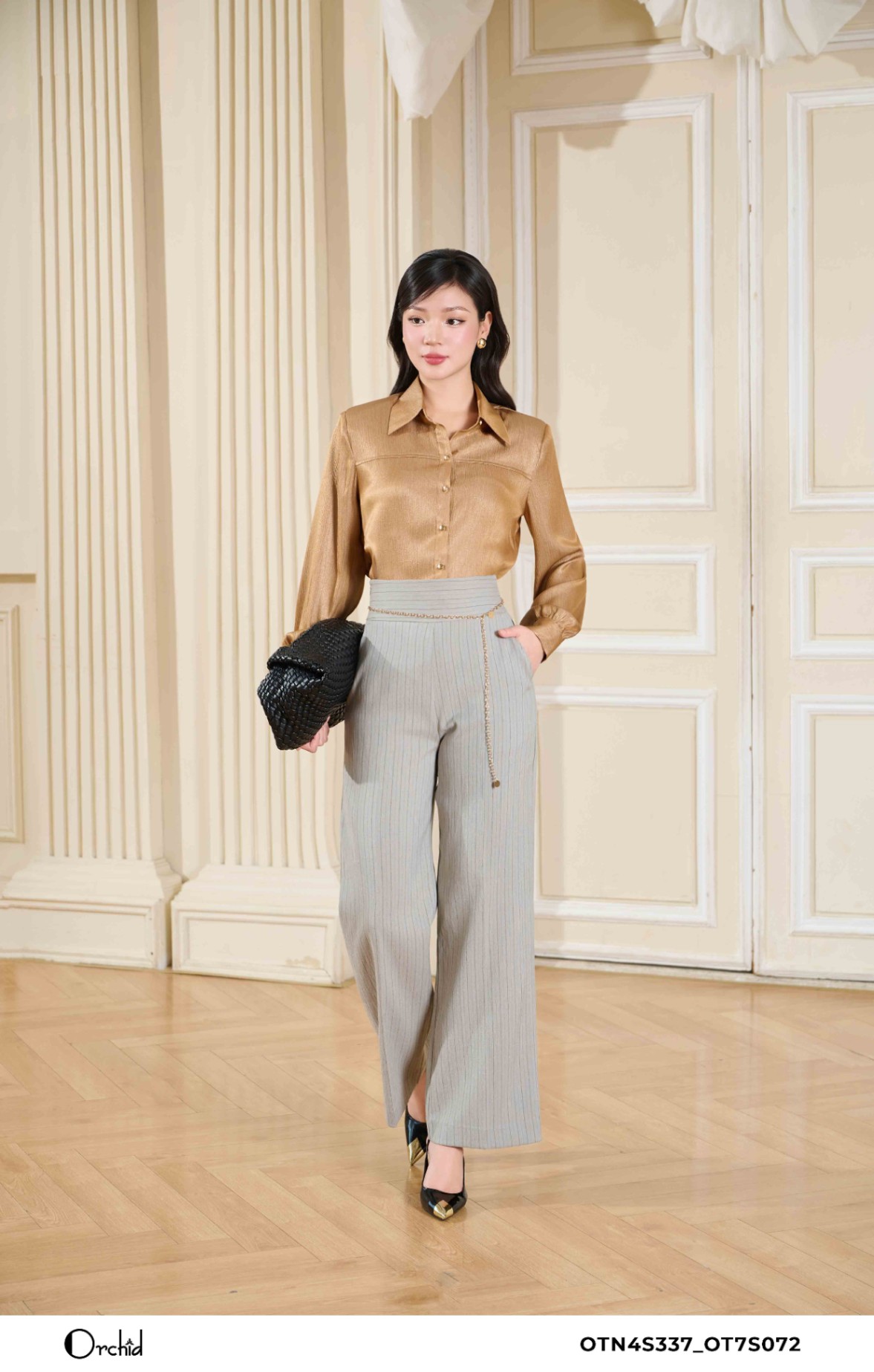 OT7S072 - Quần twill silk