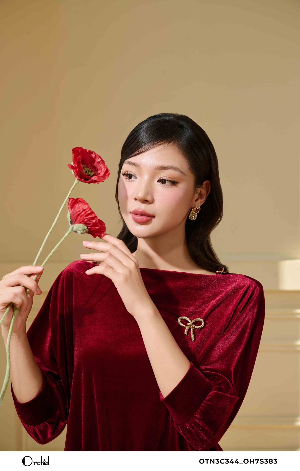 OTN3C344 - Áo nhung the