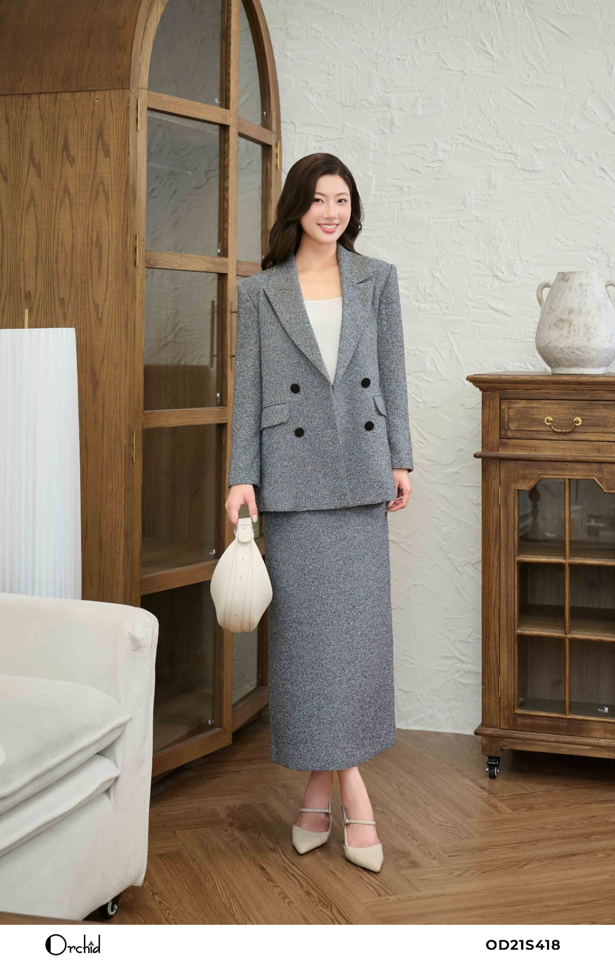 OD21S418 - Áo khoác dạ tweed