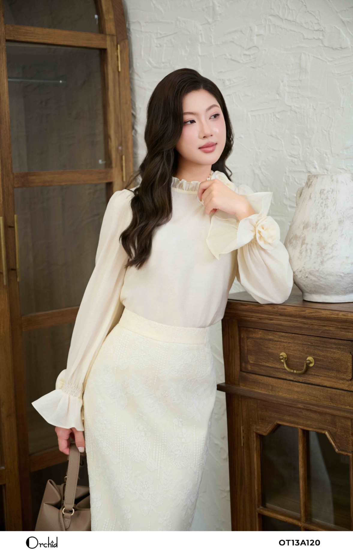 OT13A120 - Sét bộ tơ hàn ren hoa 3D