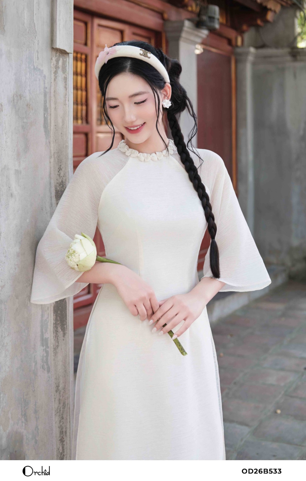 OD26B533 - Sét bộ áo dài tơ ánh