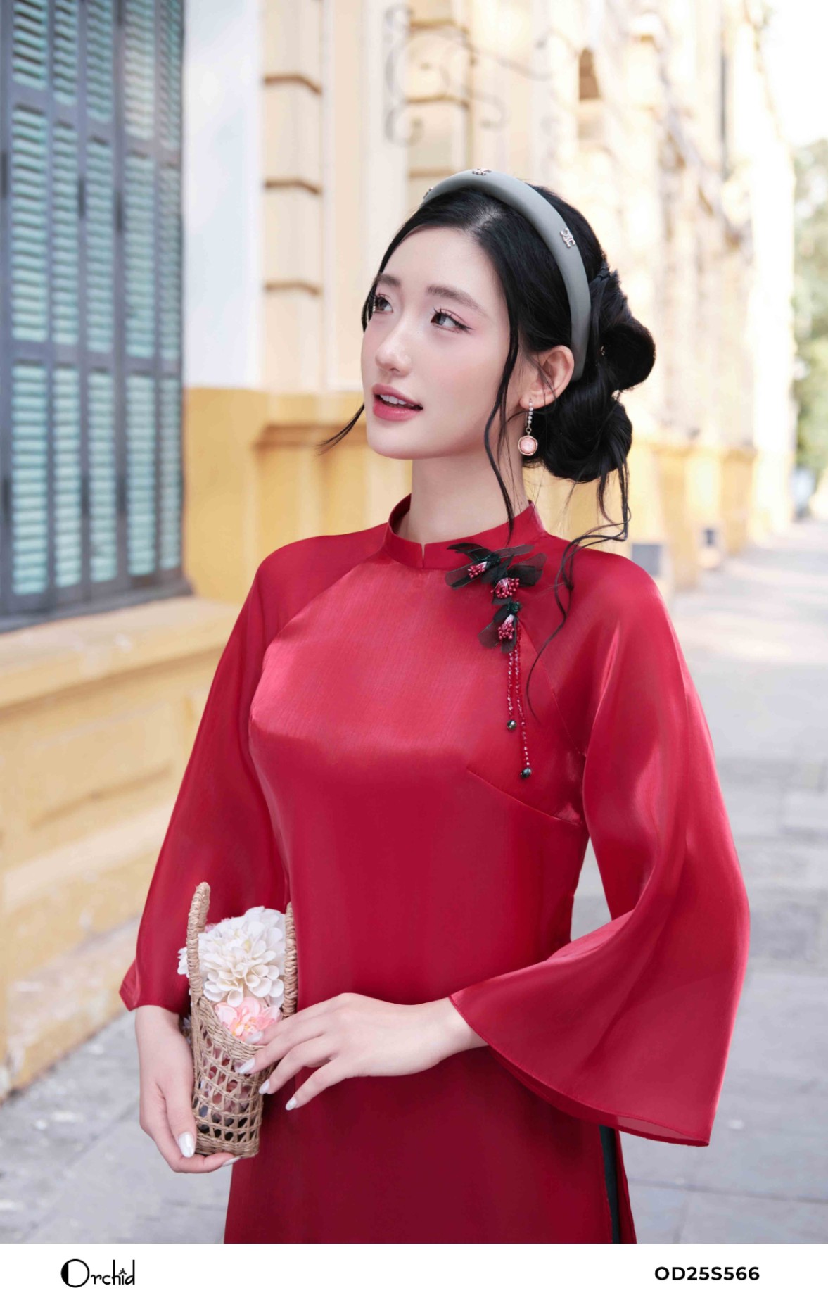 OD25S566 - Sét bộ áo dài tơ Oganza
