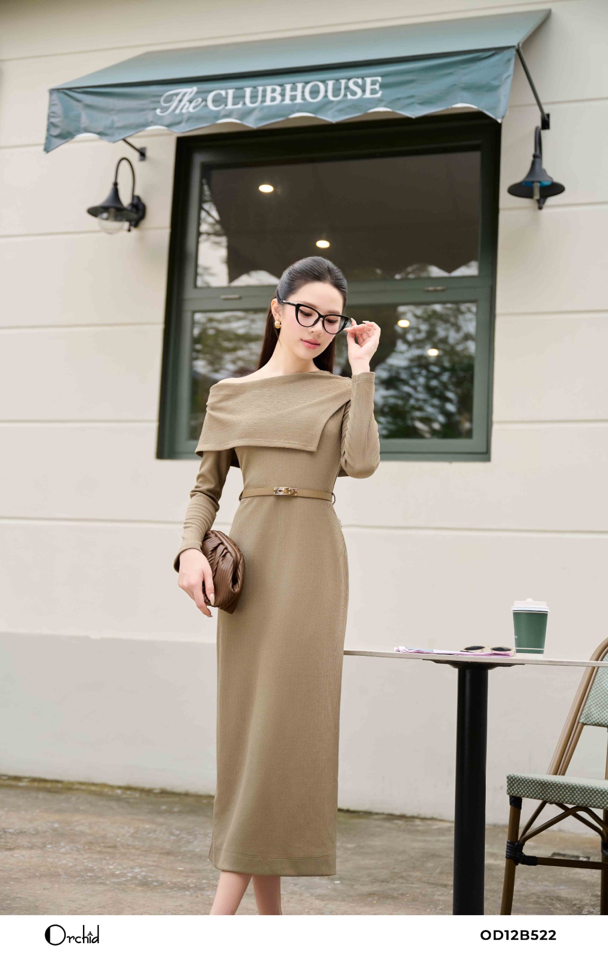 OD12B522 - Đầm len gân