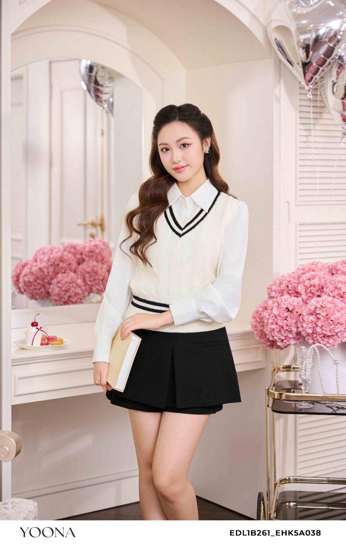 OHK9X425 - Đầm tơ họa tiết hoa