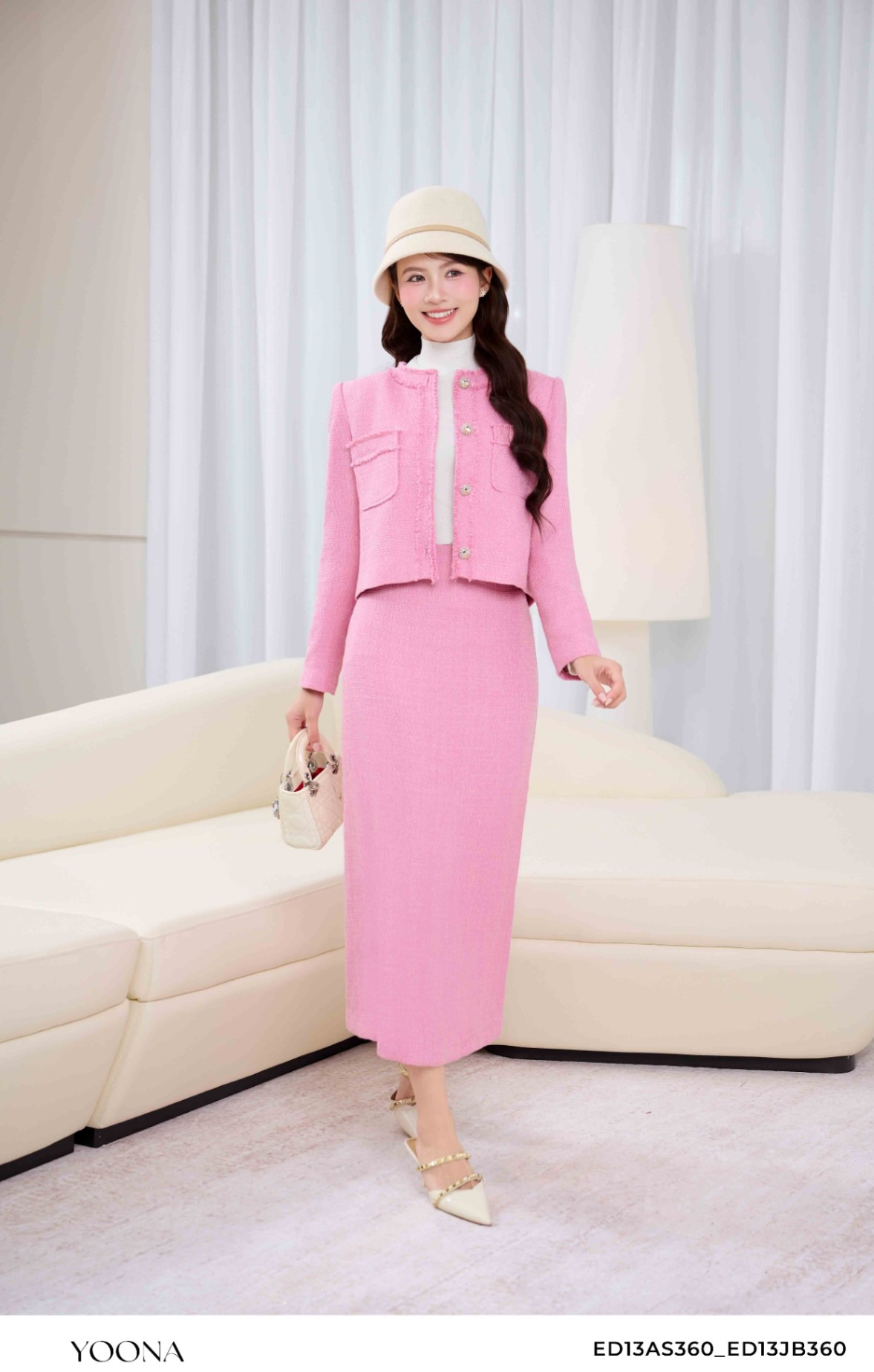 OH6S470 - Quần twill silk kẻ sọc