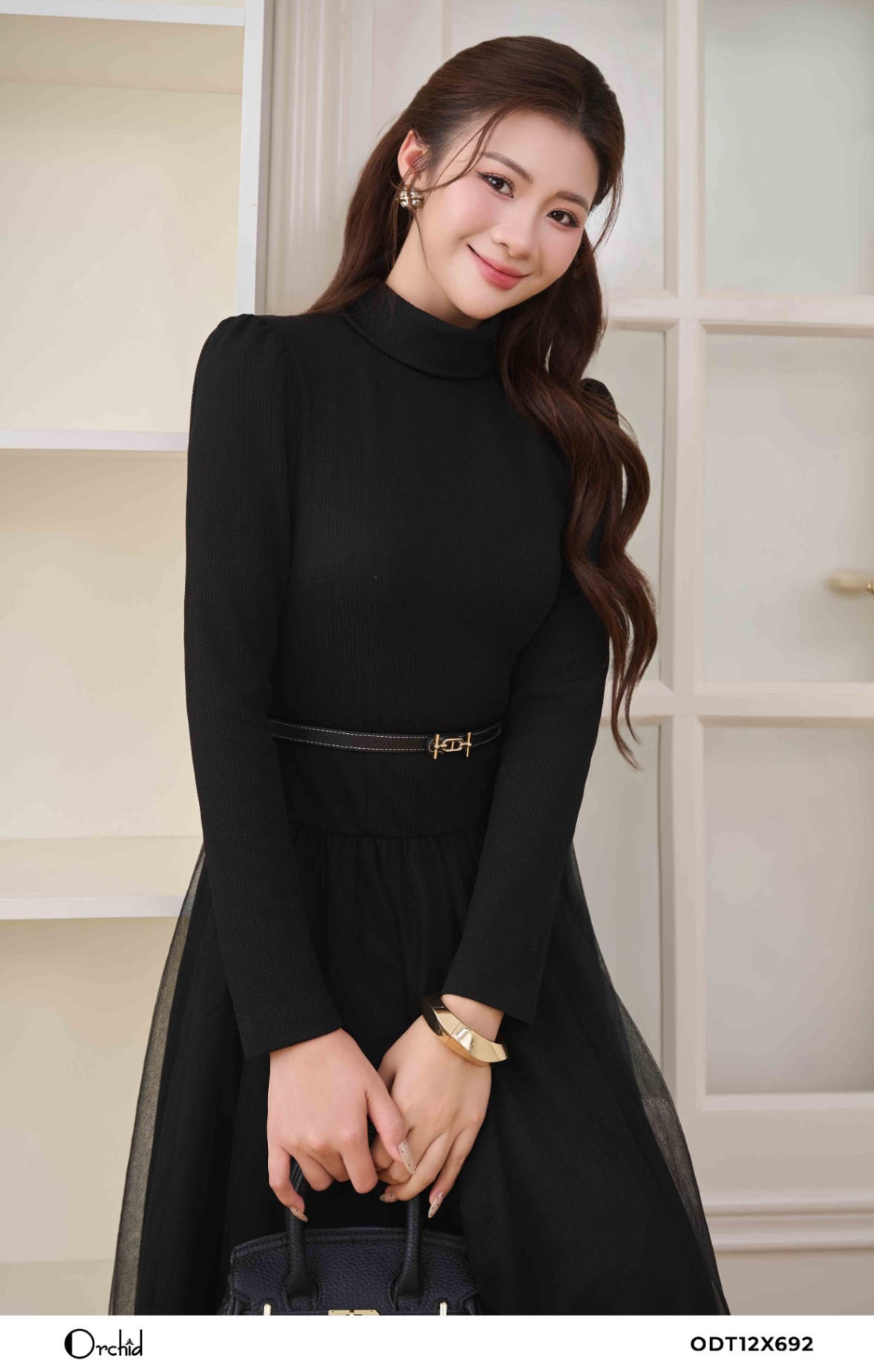 ODT12X692 - Đầm len gân sóng
