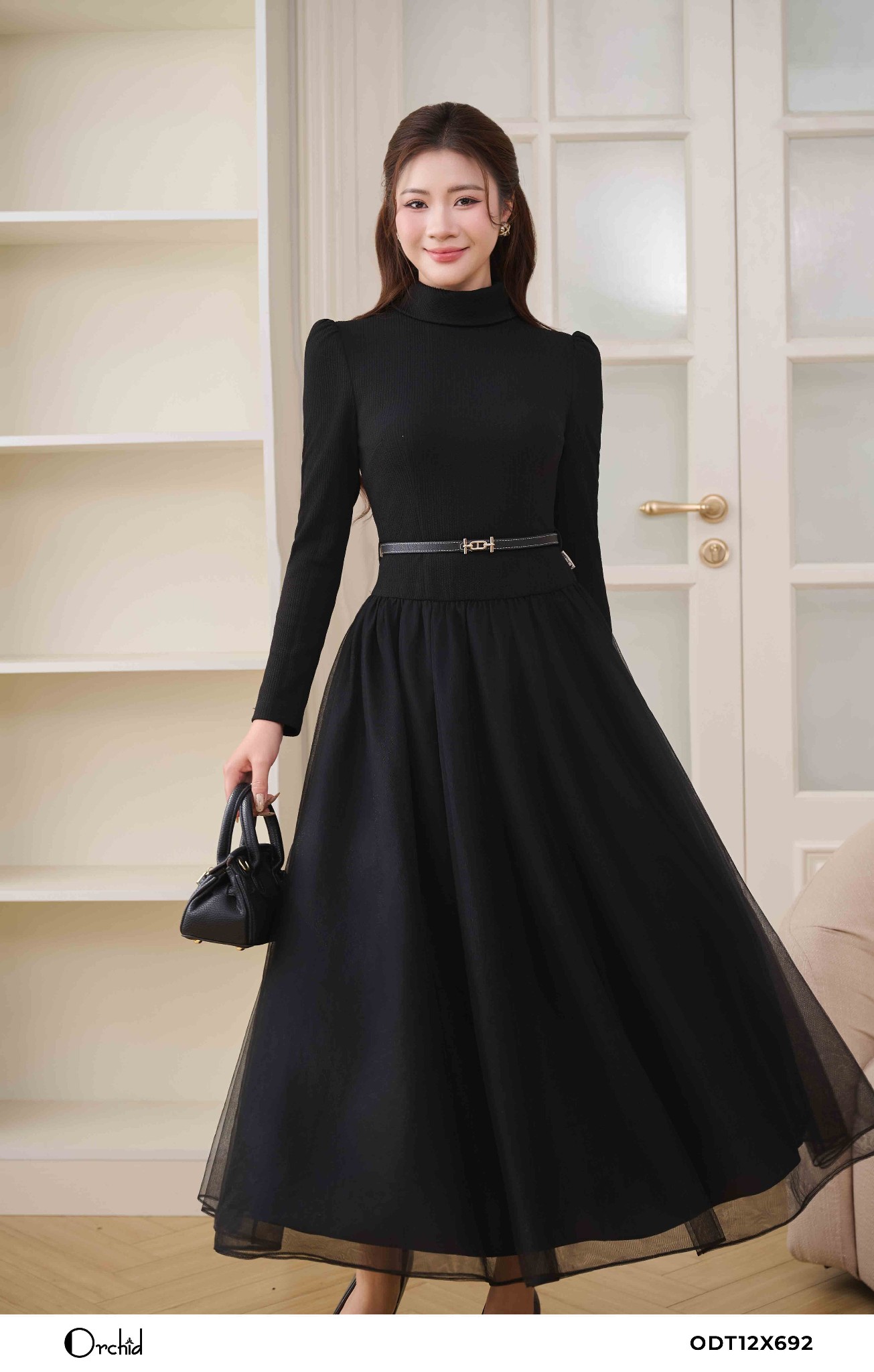 ODT12X692 - Đầm len gân sóng