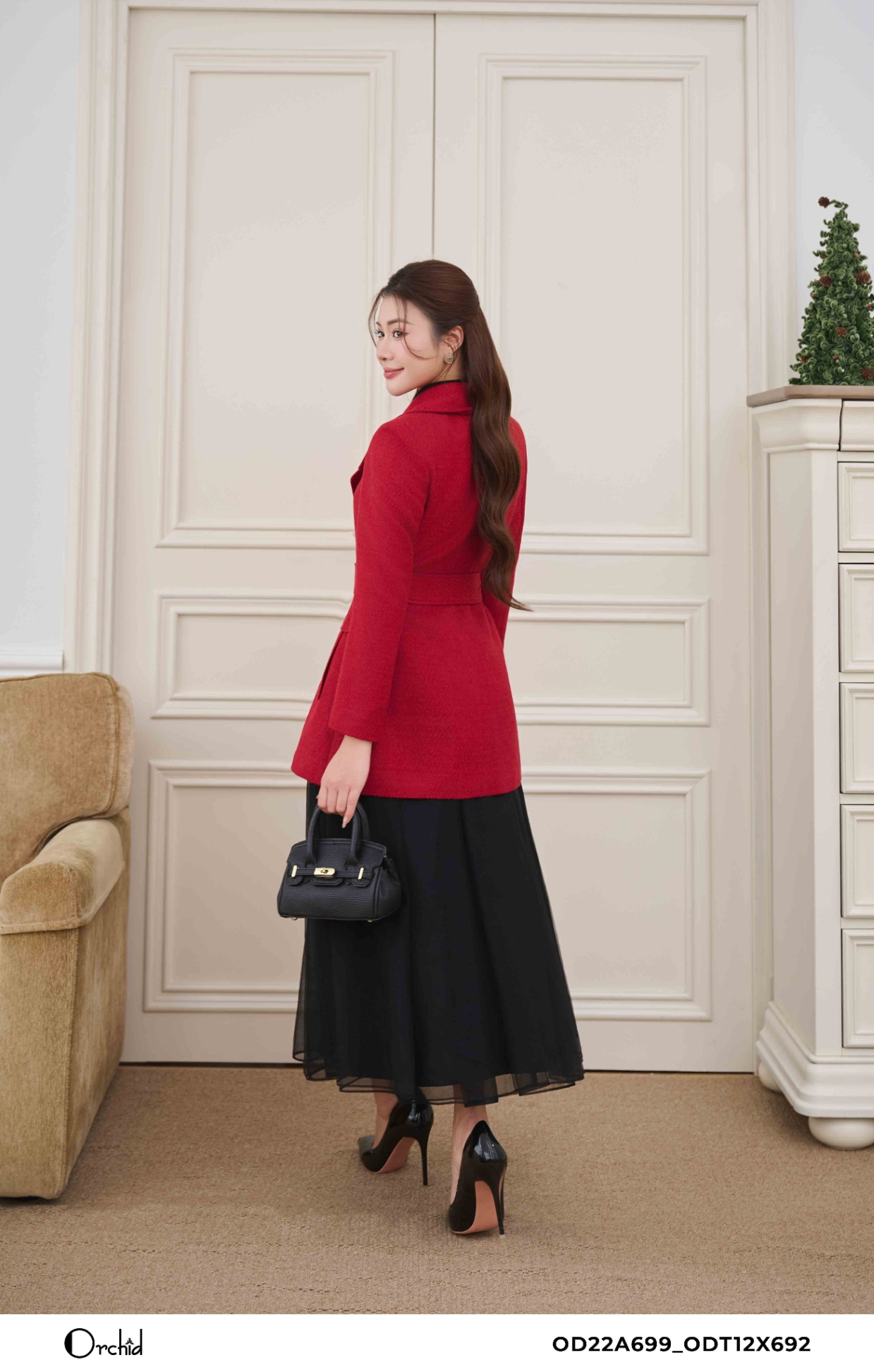 OD22A699 - Áo măng tô dạ tweed