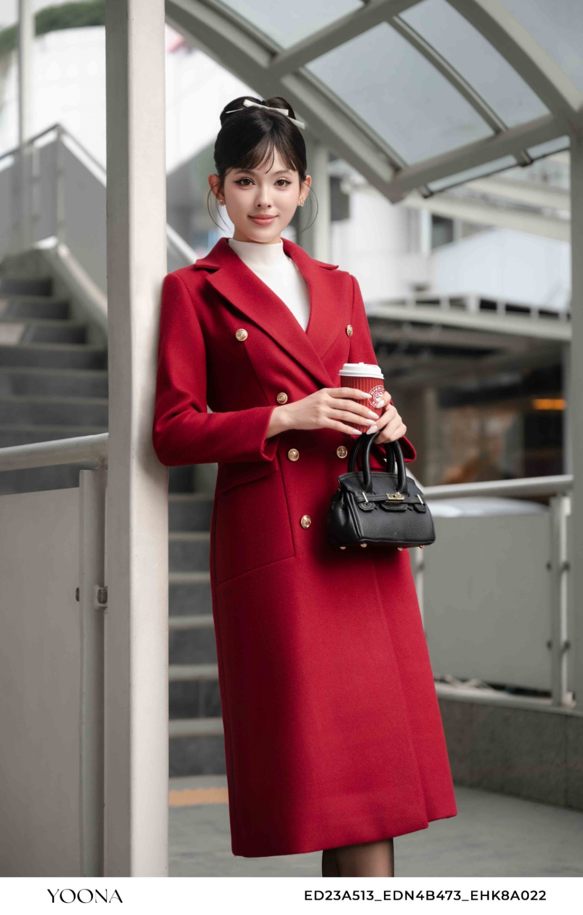 OH10S067 - Đầm đũi hàn kẻ sọc