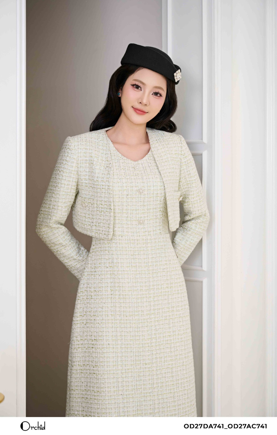 OD27DA741 - Sét bộ dạ tweed kim tuyến