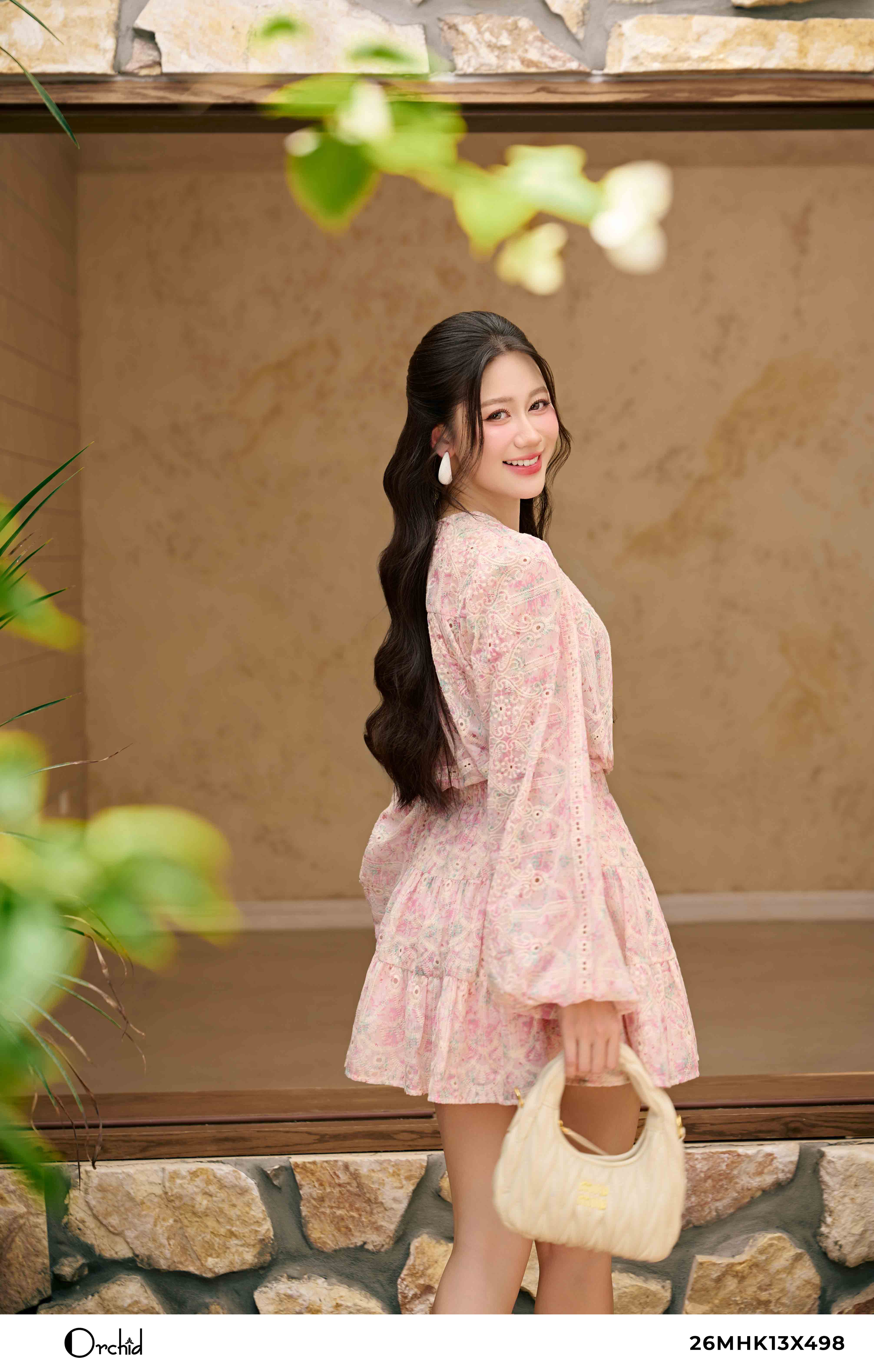 26MHK13X498 - Sét bộ tơ họa tiết thêu hoa nổi