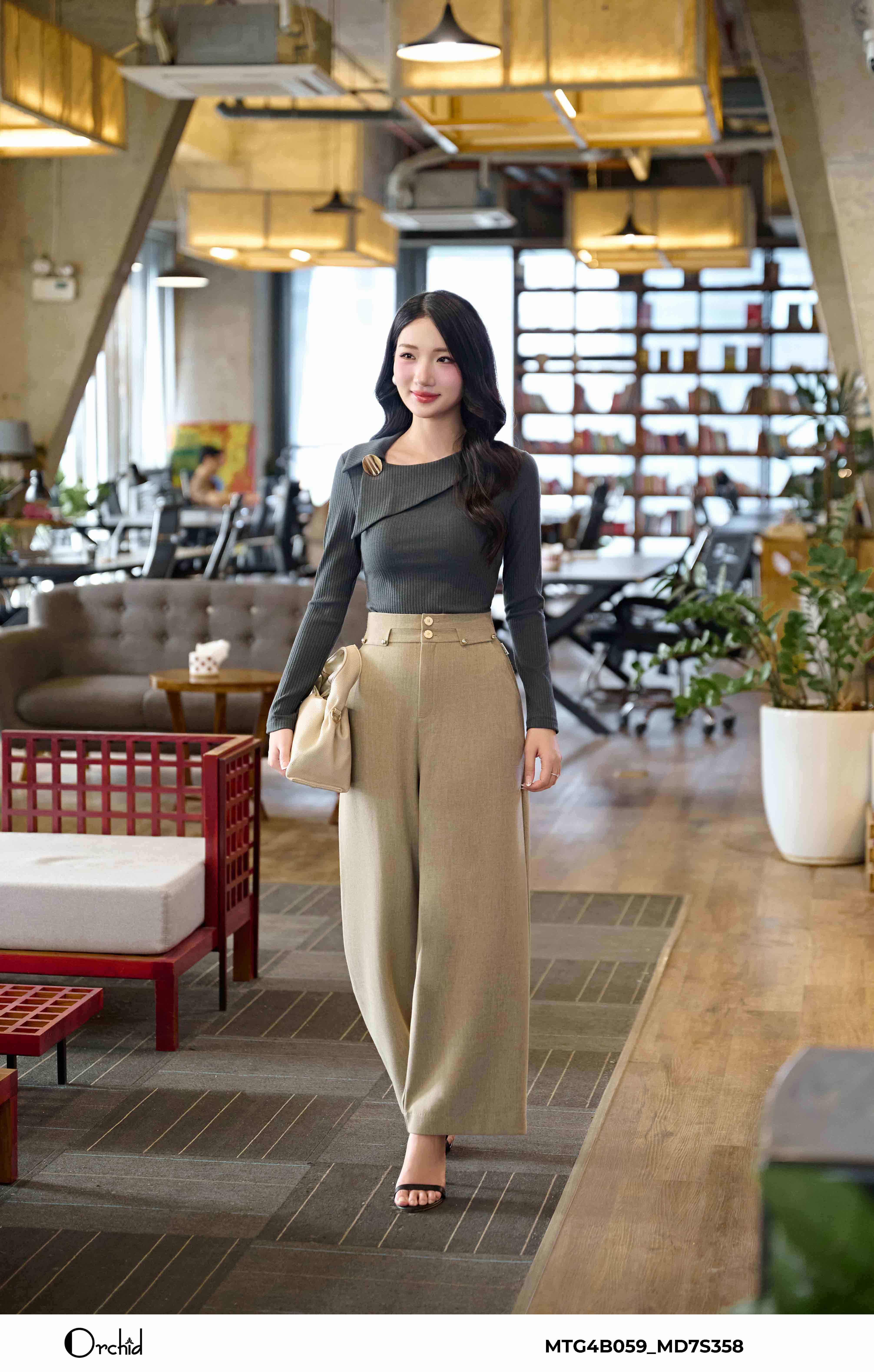 MD7S358 - Quần twill silk xước