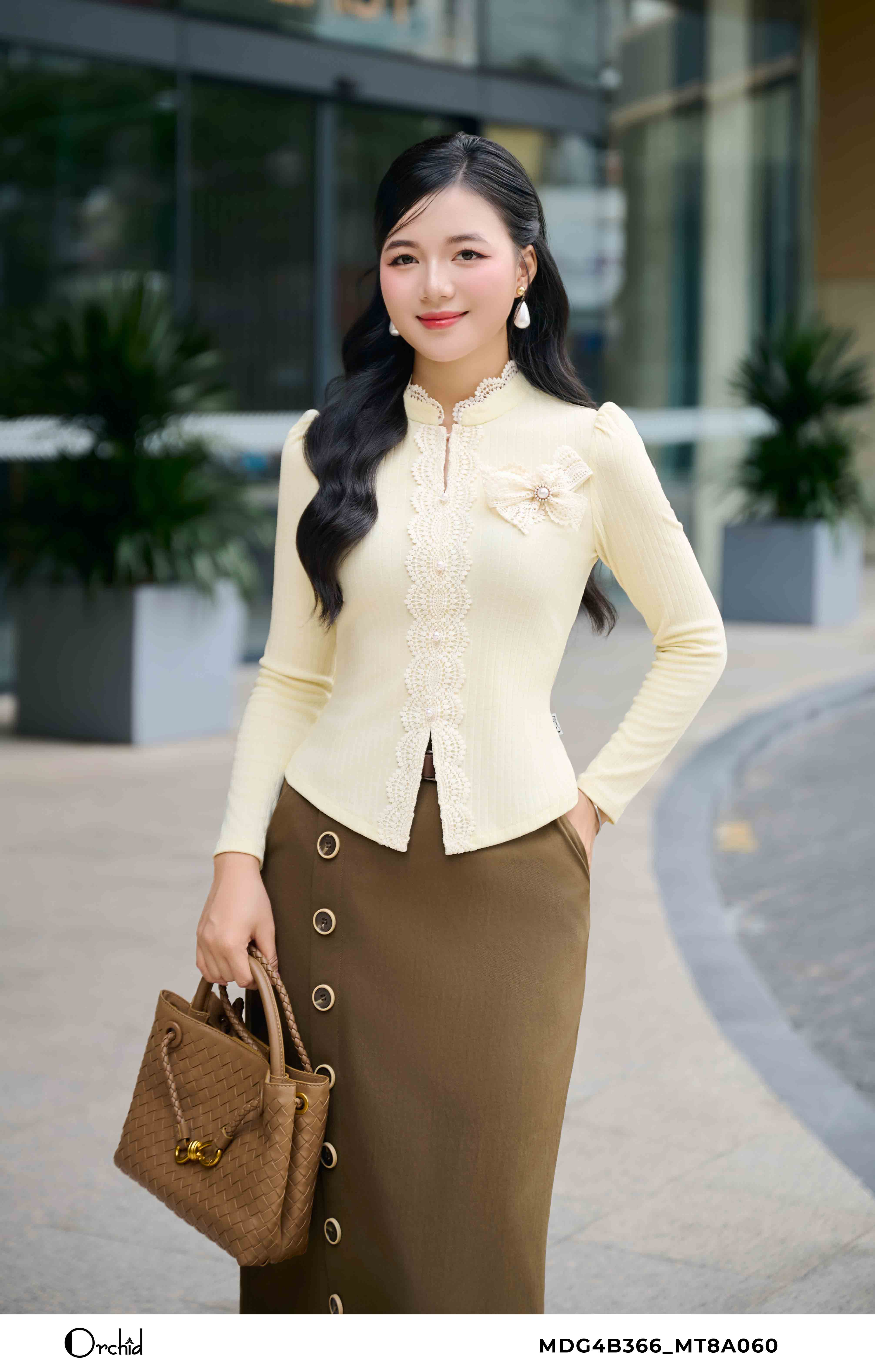 MDG4B366 - Áo len gân đũa