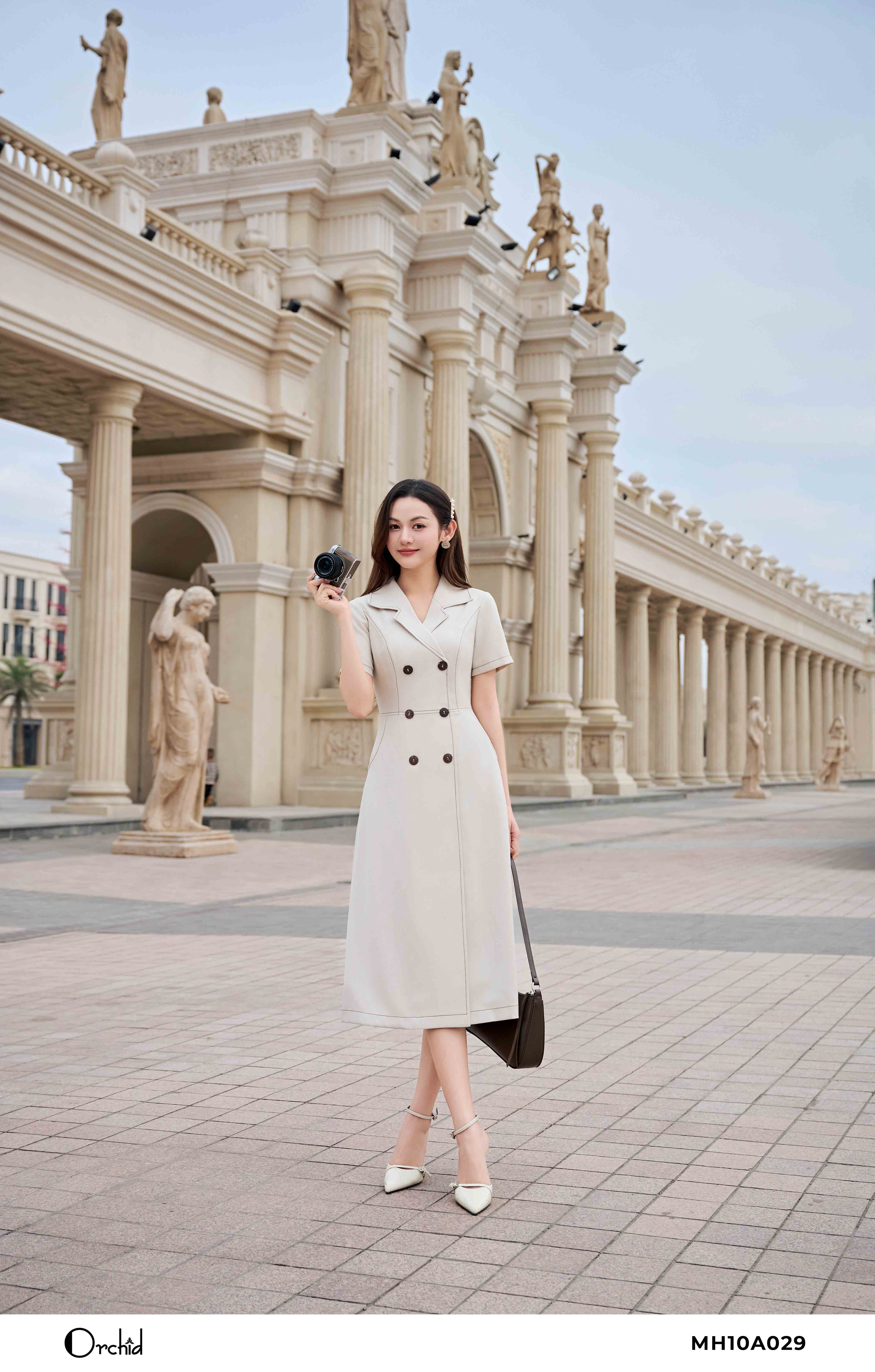 MH10A029 - Đầm twill silk chéo