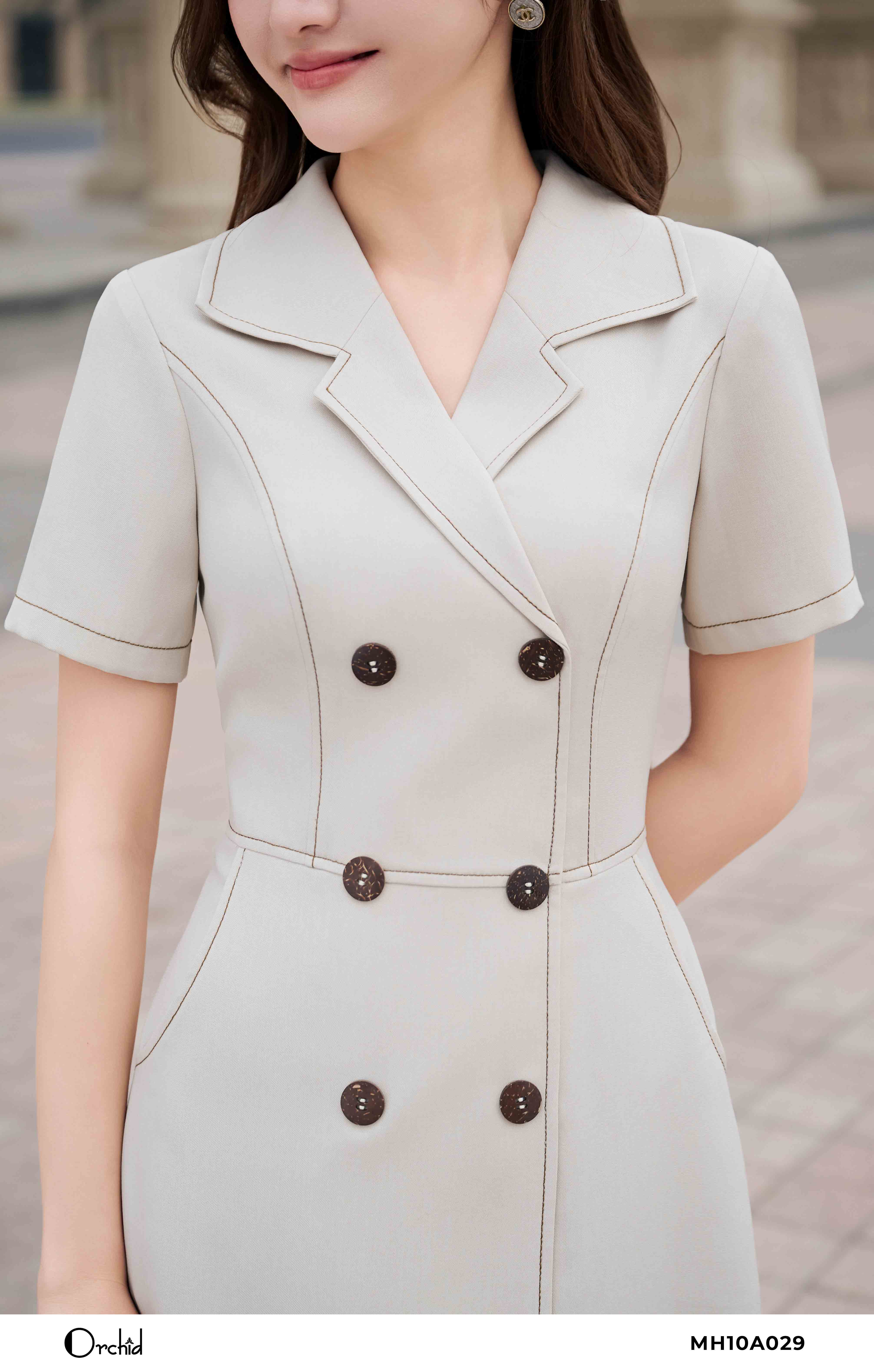 MH10A029 - Đầm twill silk chéo