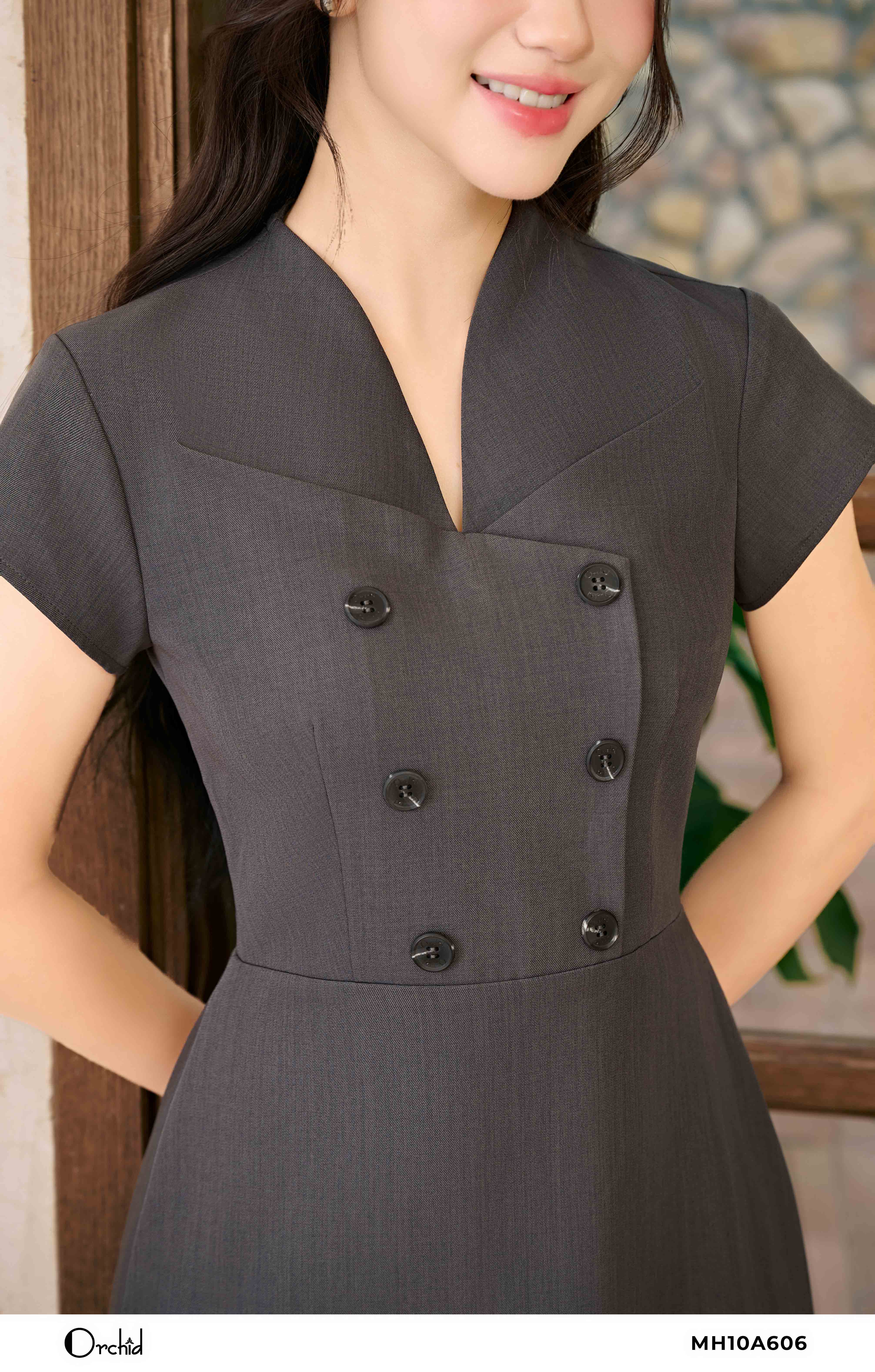 MH10A606 - Đầm twill silk chéo