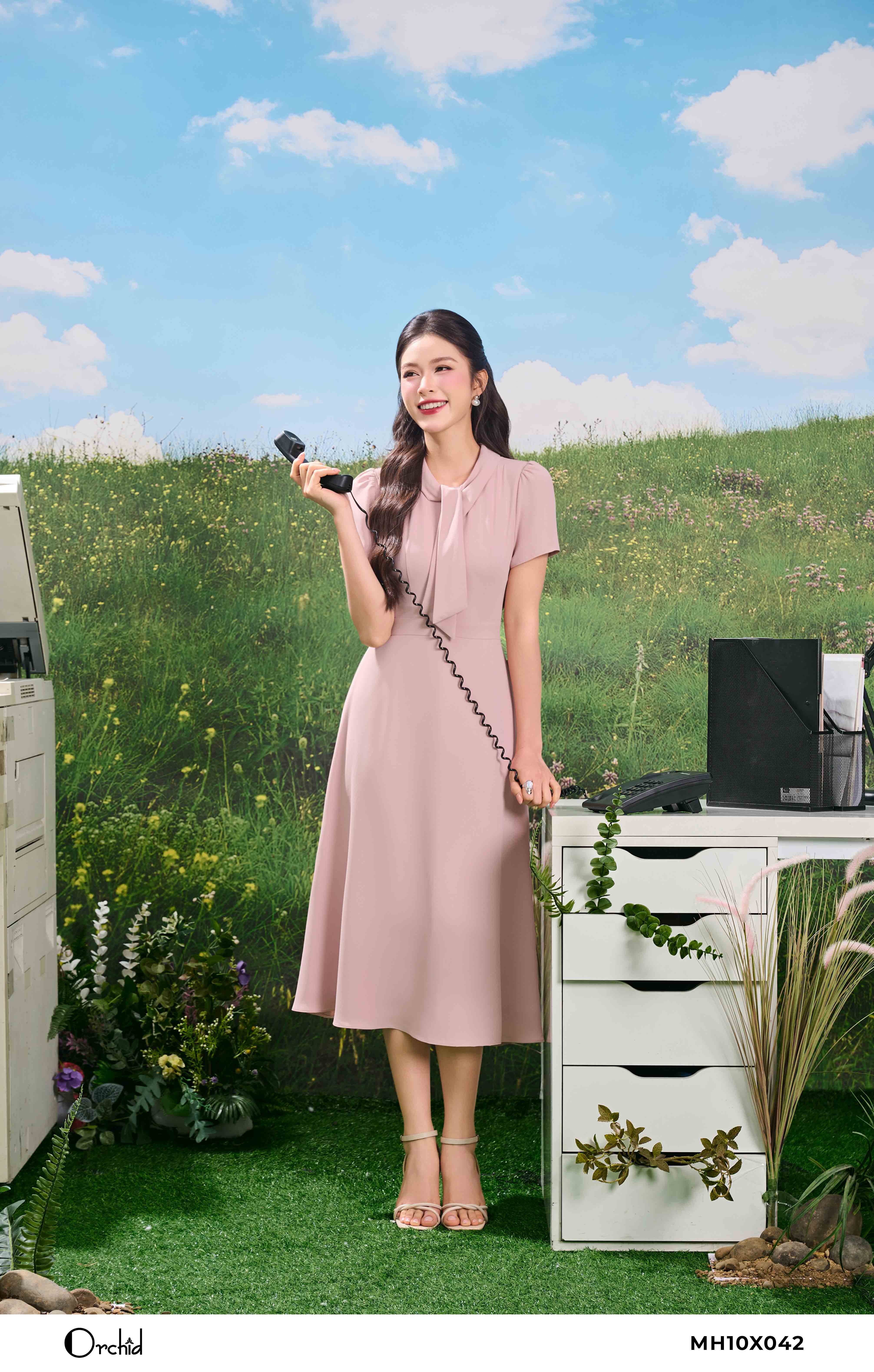 MH10X042 - Đầm lụa sạn