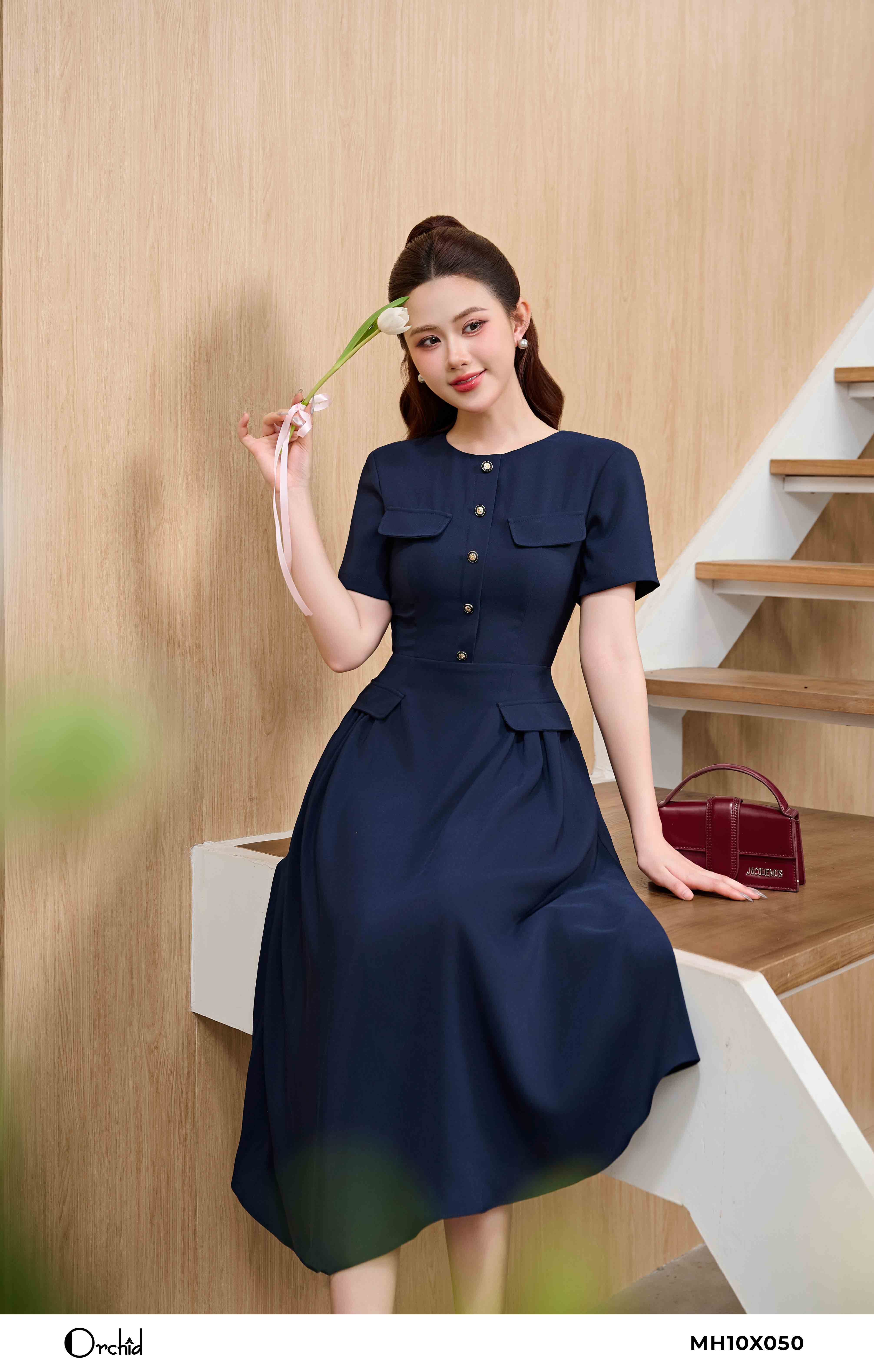 MH10X050 - Đầm twill silk