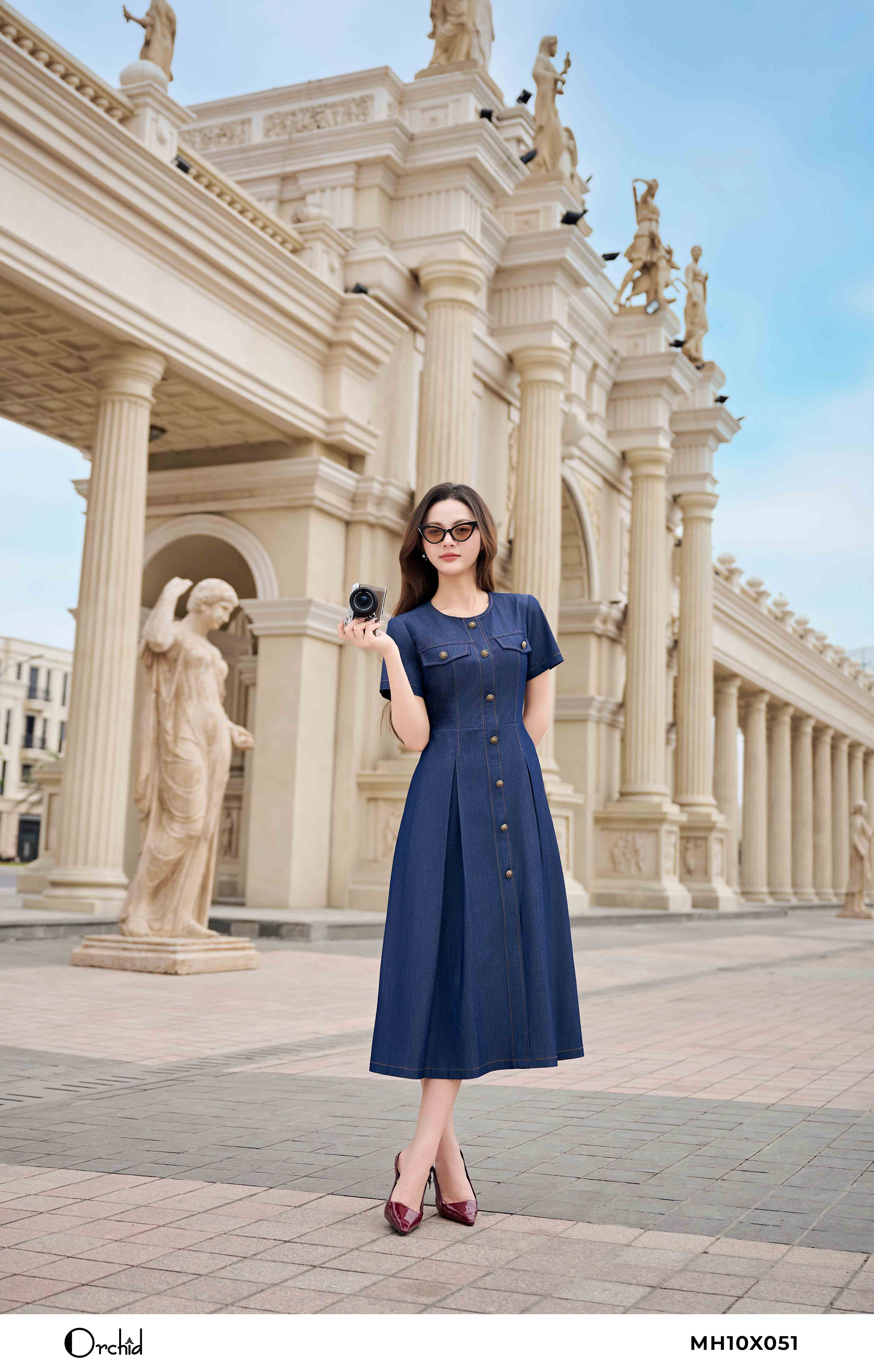 MH10X051 - Đầm denim chéo