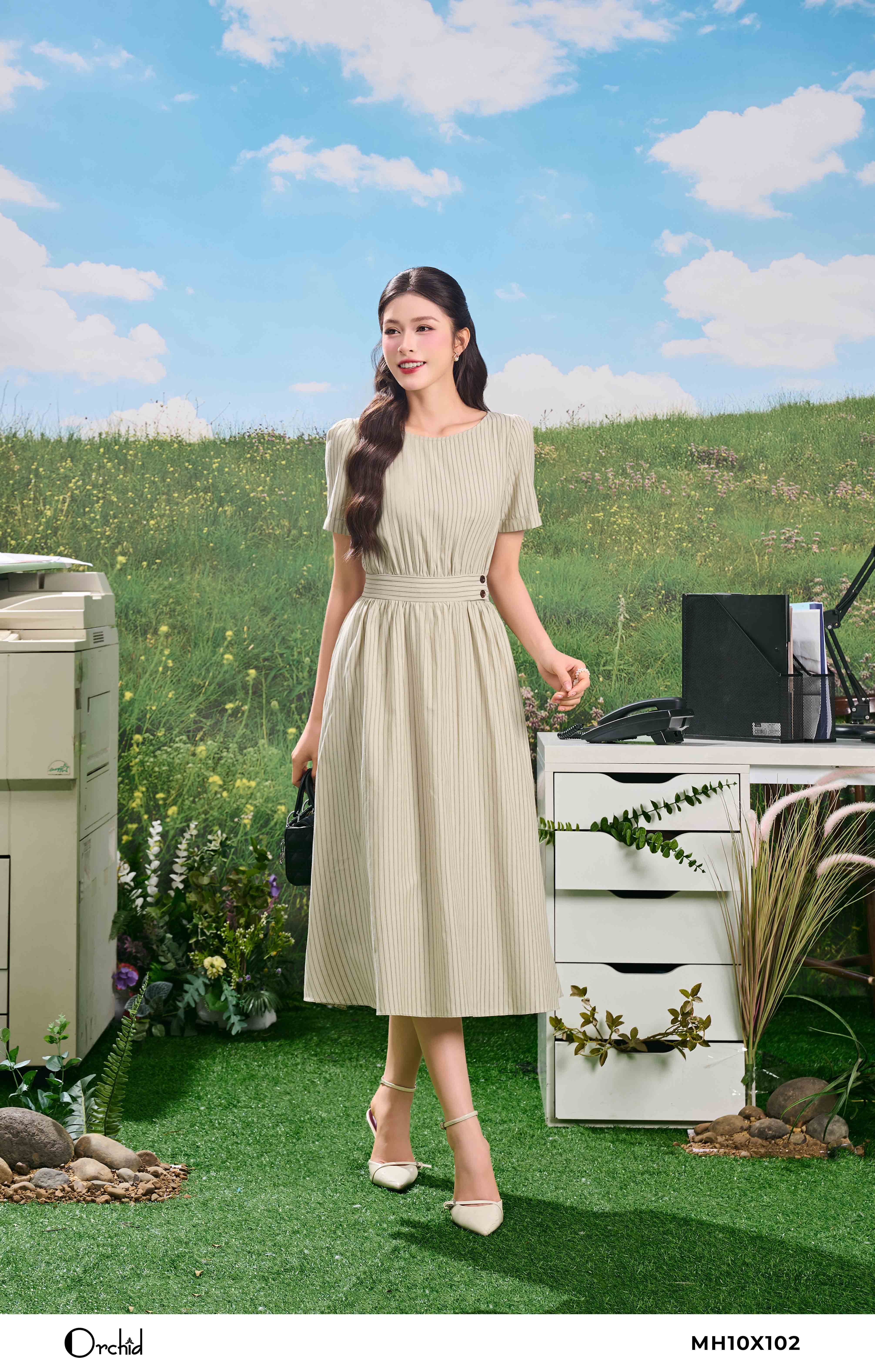 MH10X102 - Đầm Natural sợi tự nhiên