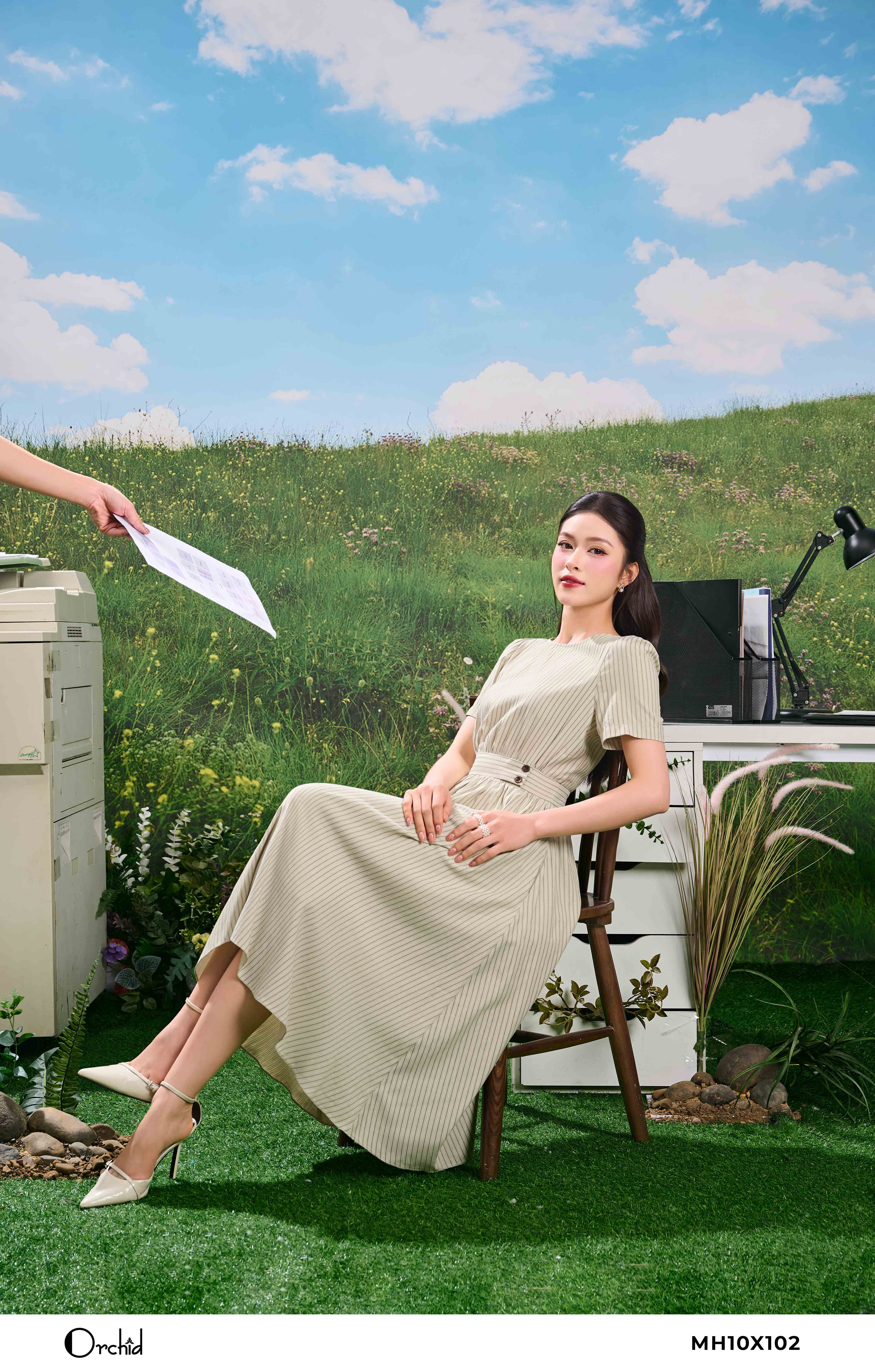 MH10X102 - Đầm Natural sợi tự nhiên