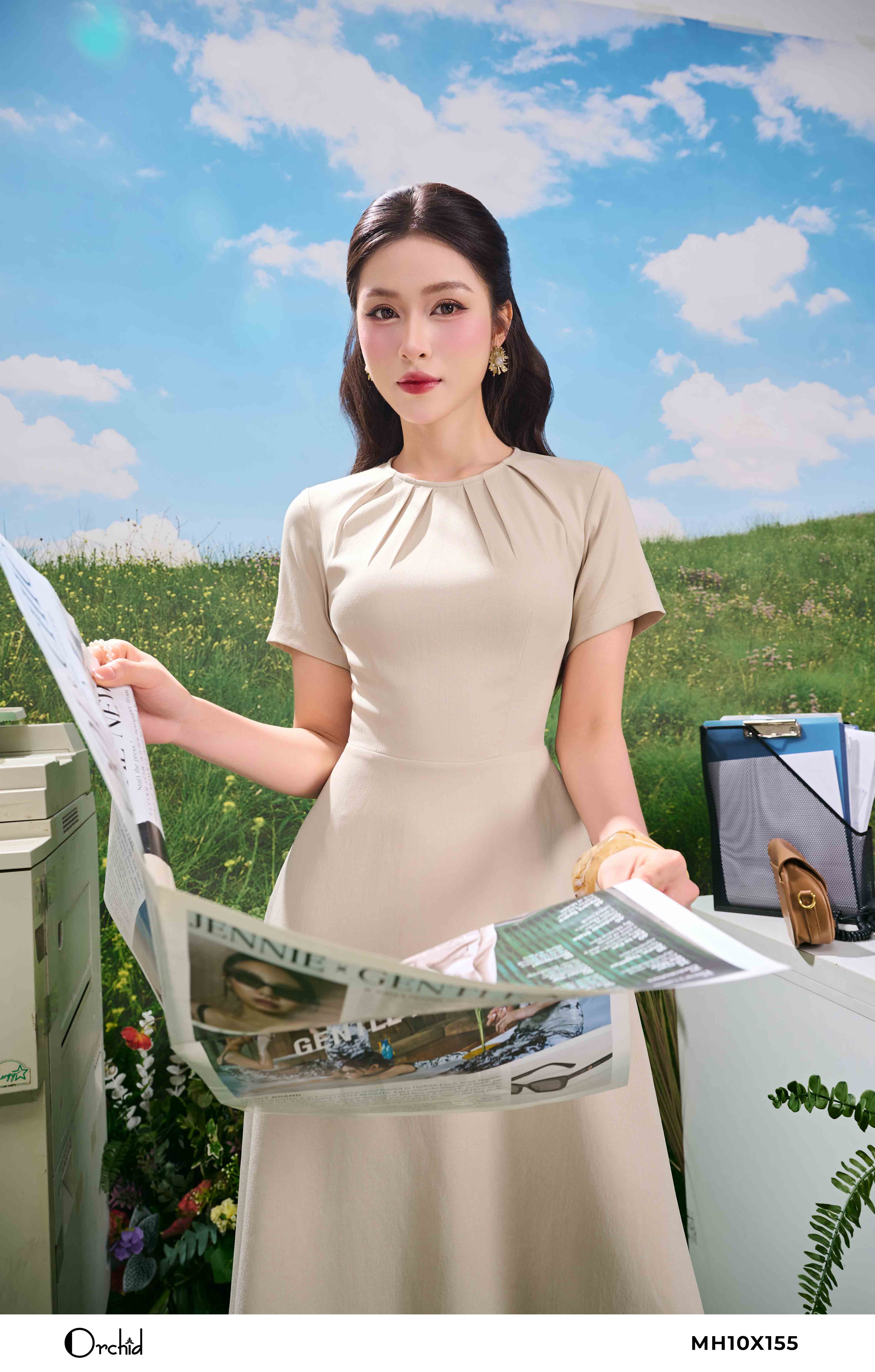 MH10X155 - Đầm natural sợi tự nhiên