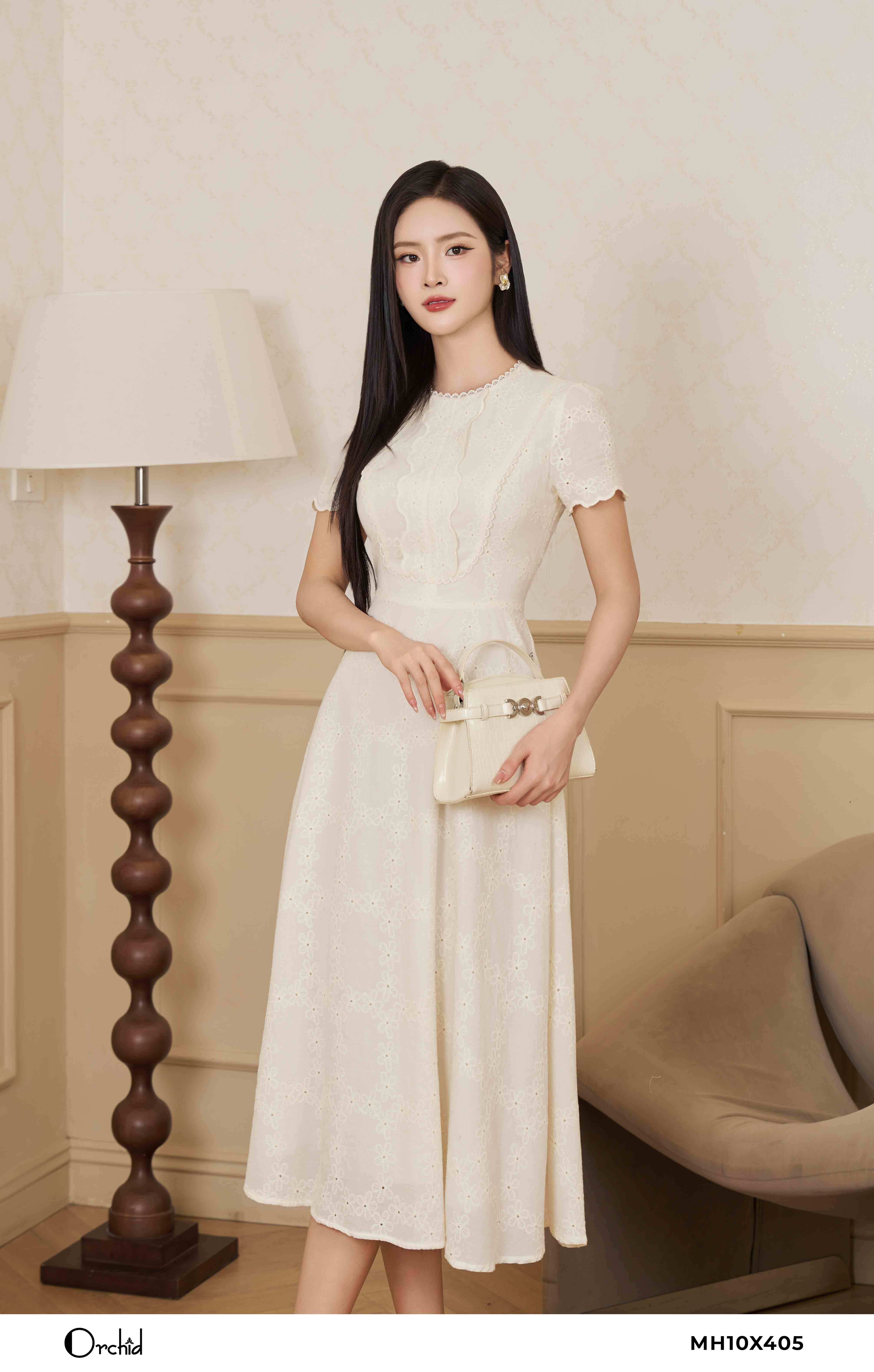 MH10X405 - Đầm thô boil thêu hoa