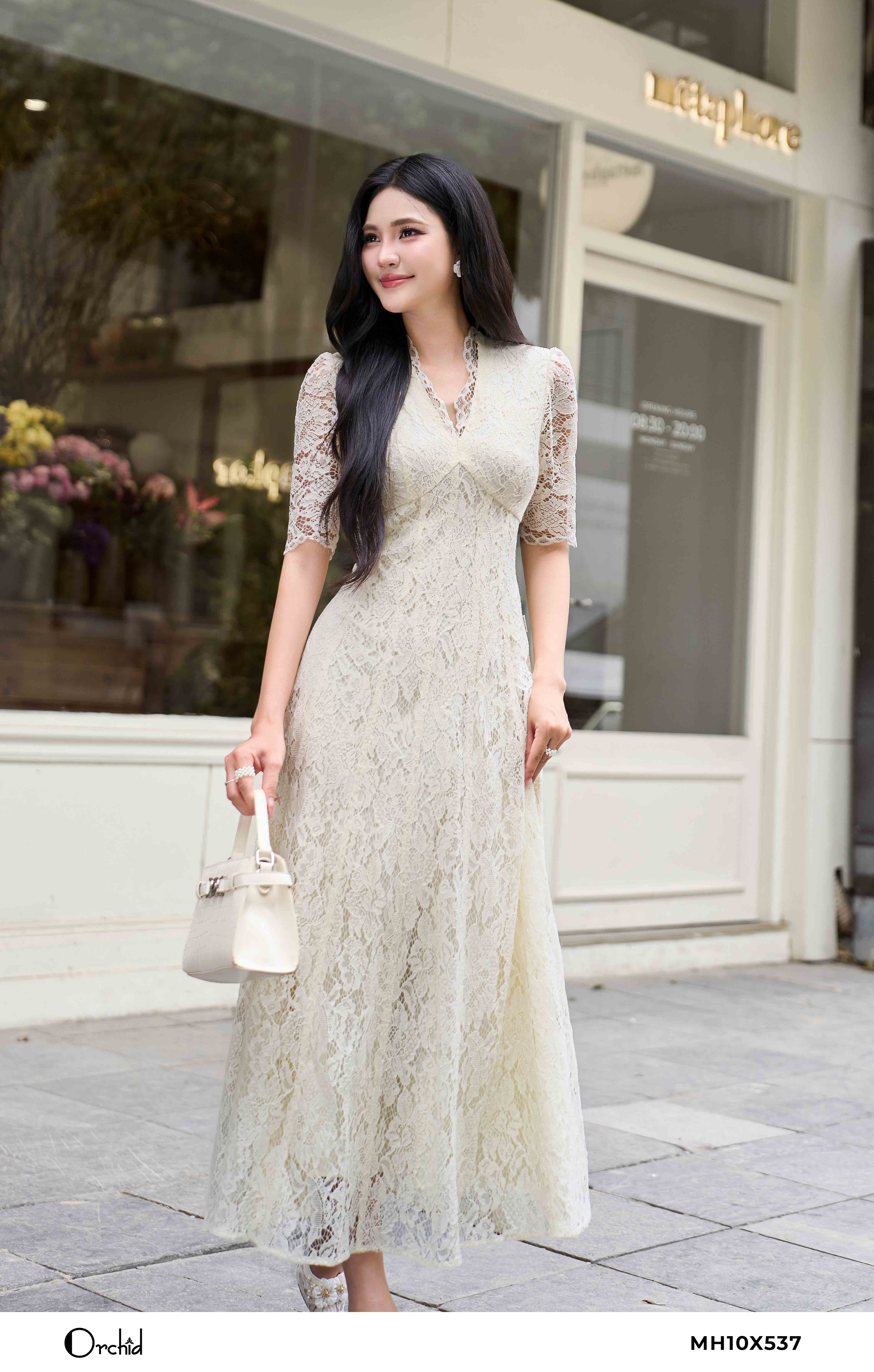 MH10X537 - Đầm ren họa tiết
