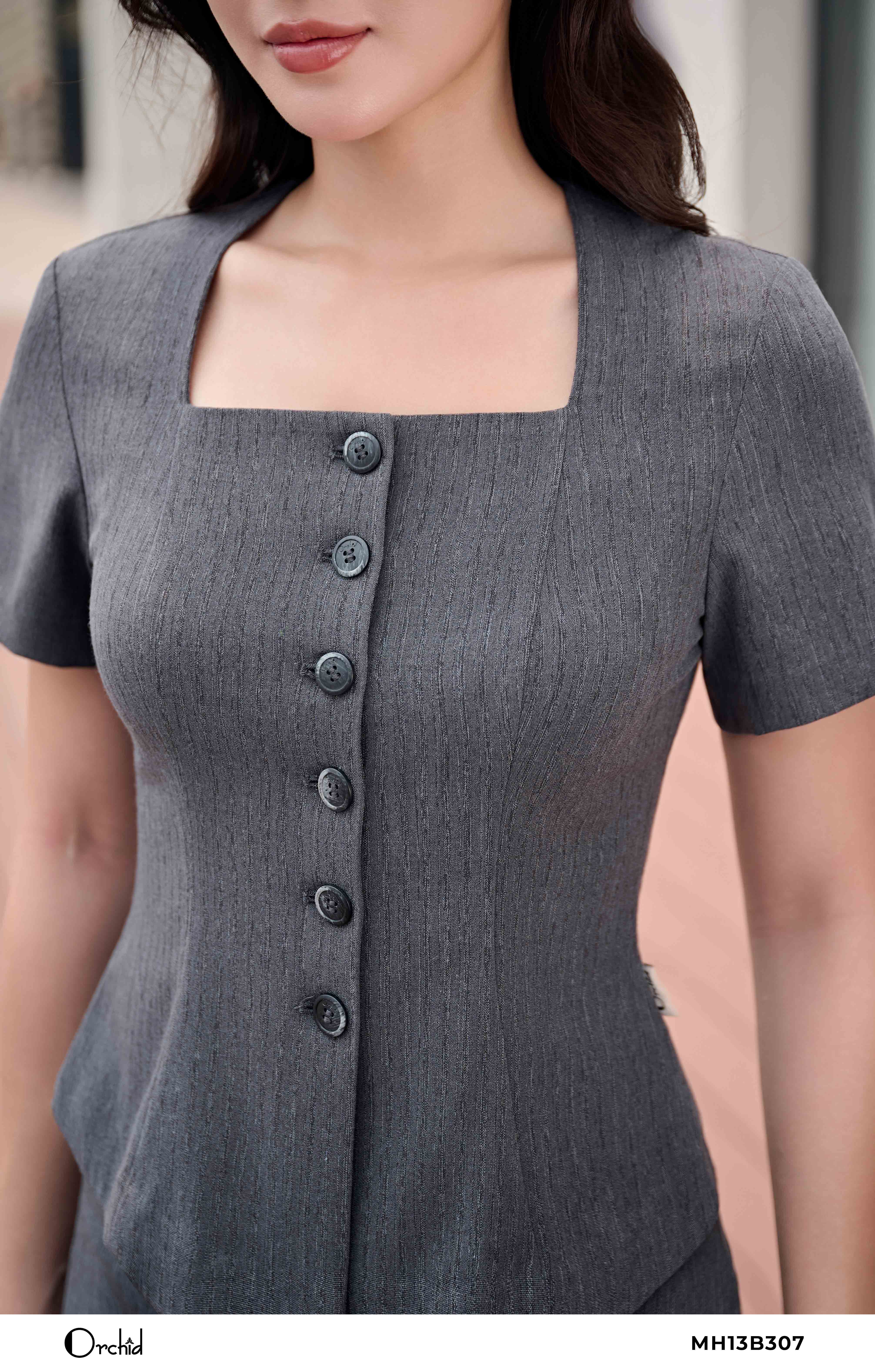 MH13B307 - Bộ twill silk vân kẻ sọc