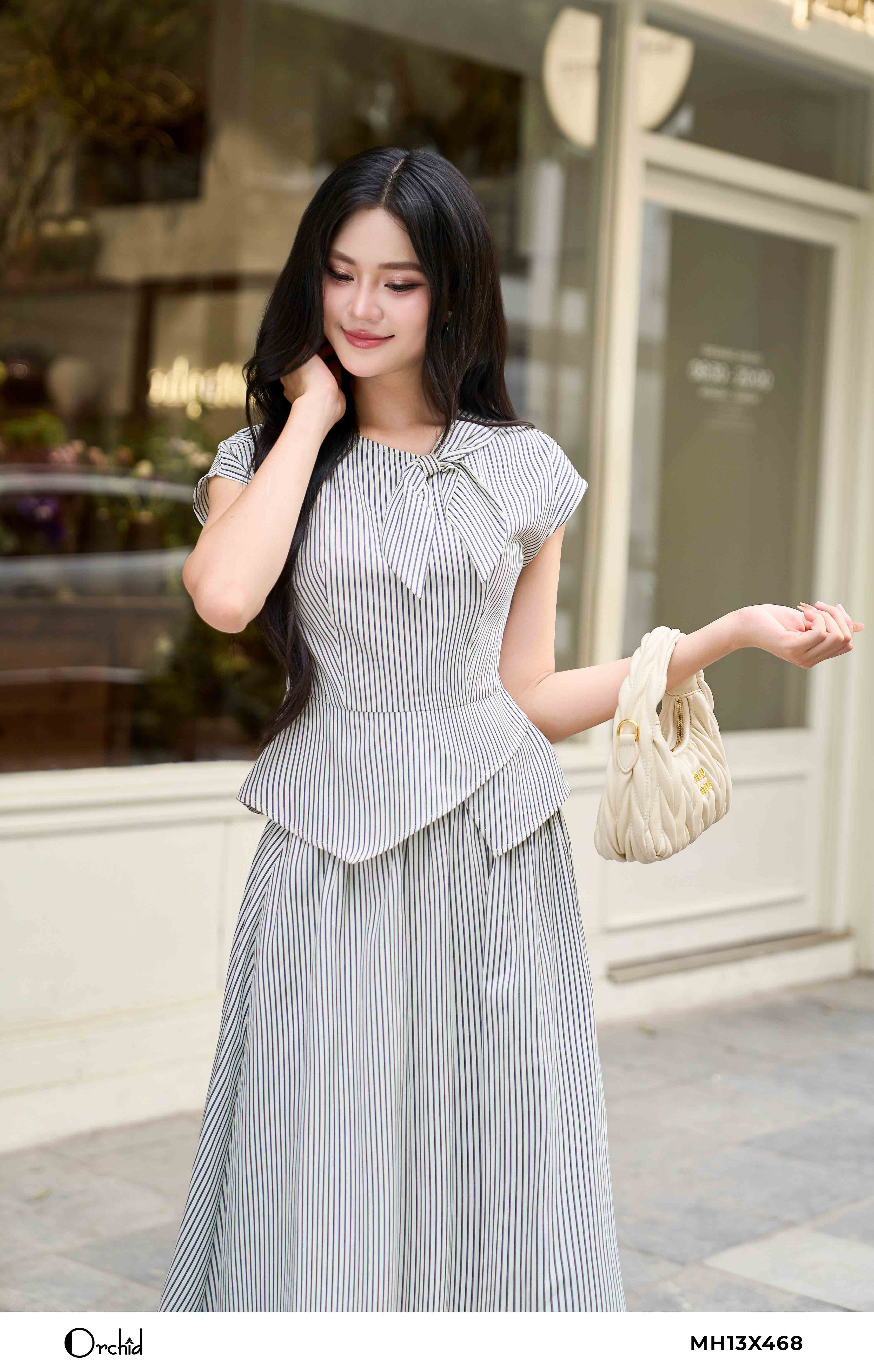 MH13X468 - Bộ thô kẻ sọc xanh