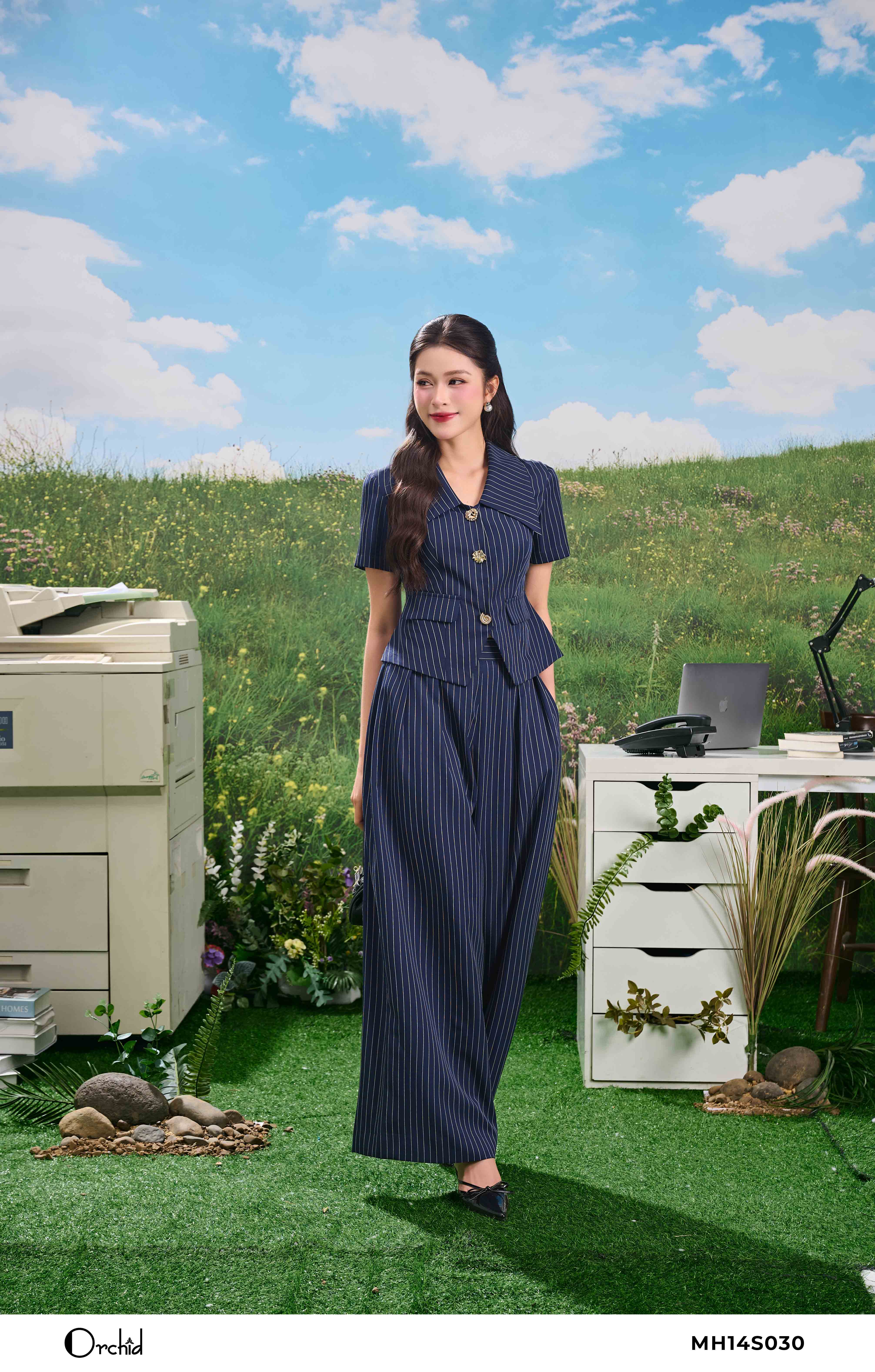MH14S030/2 - Bộ twill silk kẻ