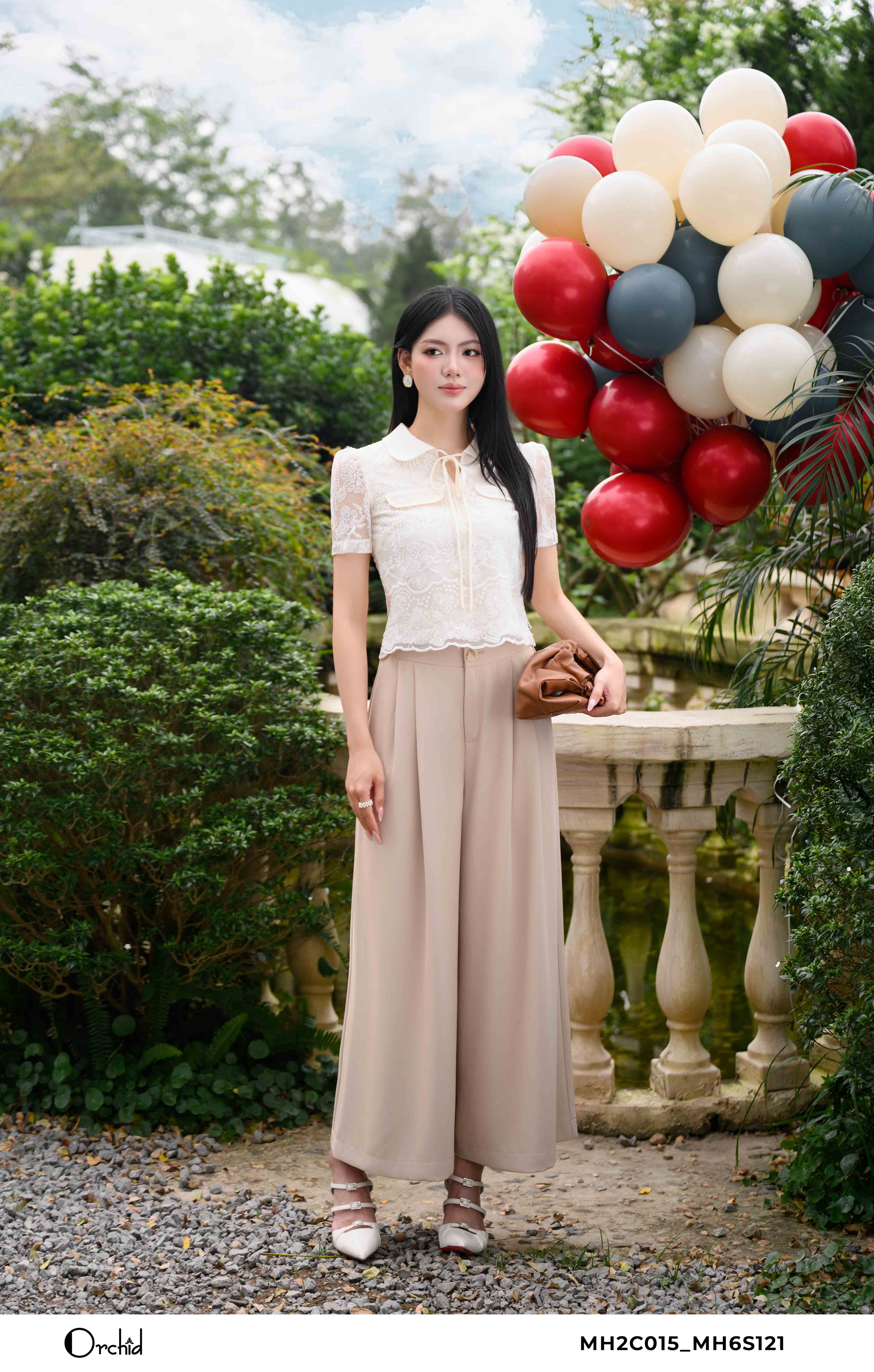 MH2C015 - Áo ren thêu hoa 3D