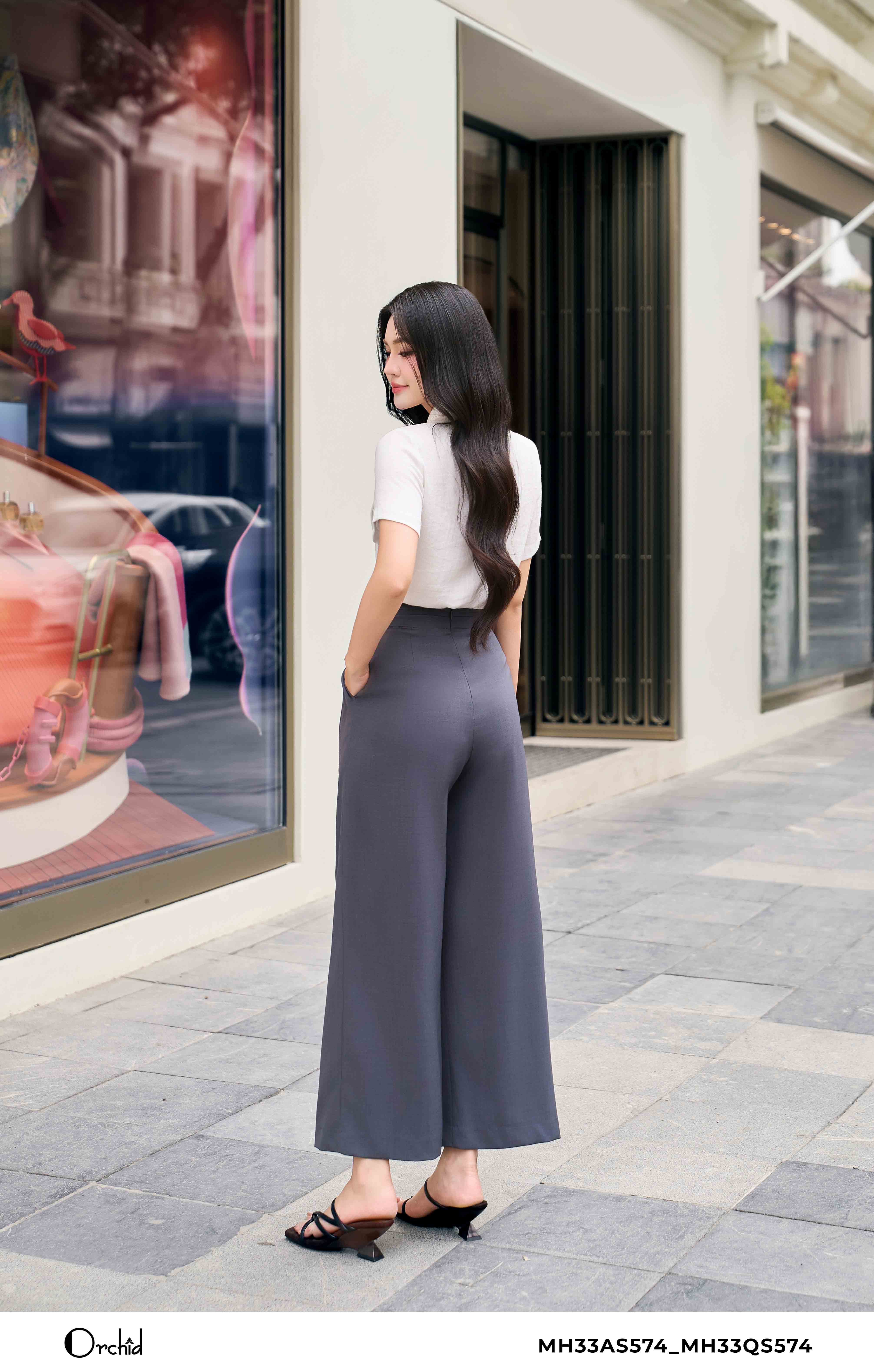 MH33QS574 - Quần rayon slub vân xước