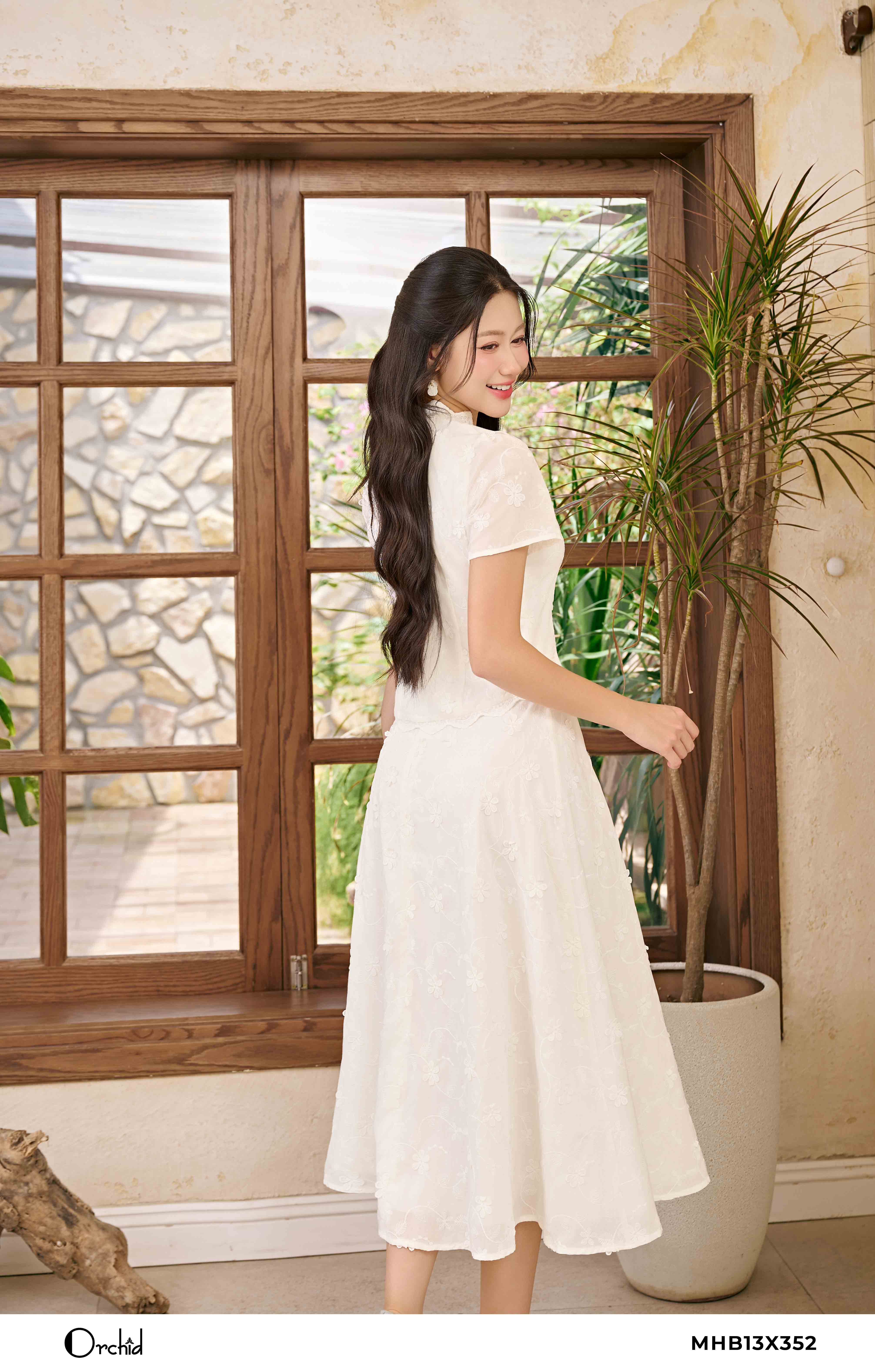 MHB13X352 - Bộ thô boil thêu hoa nổi