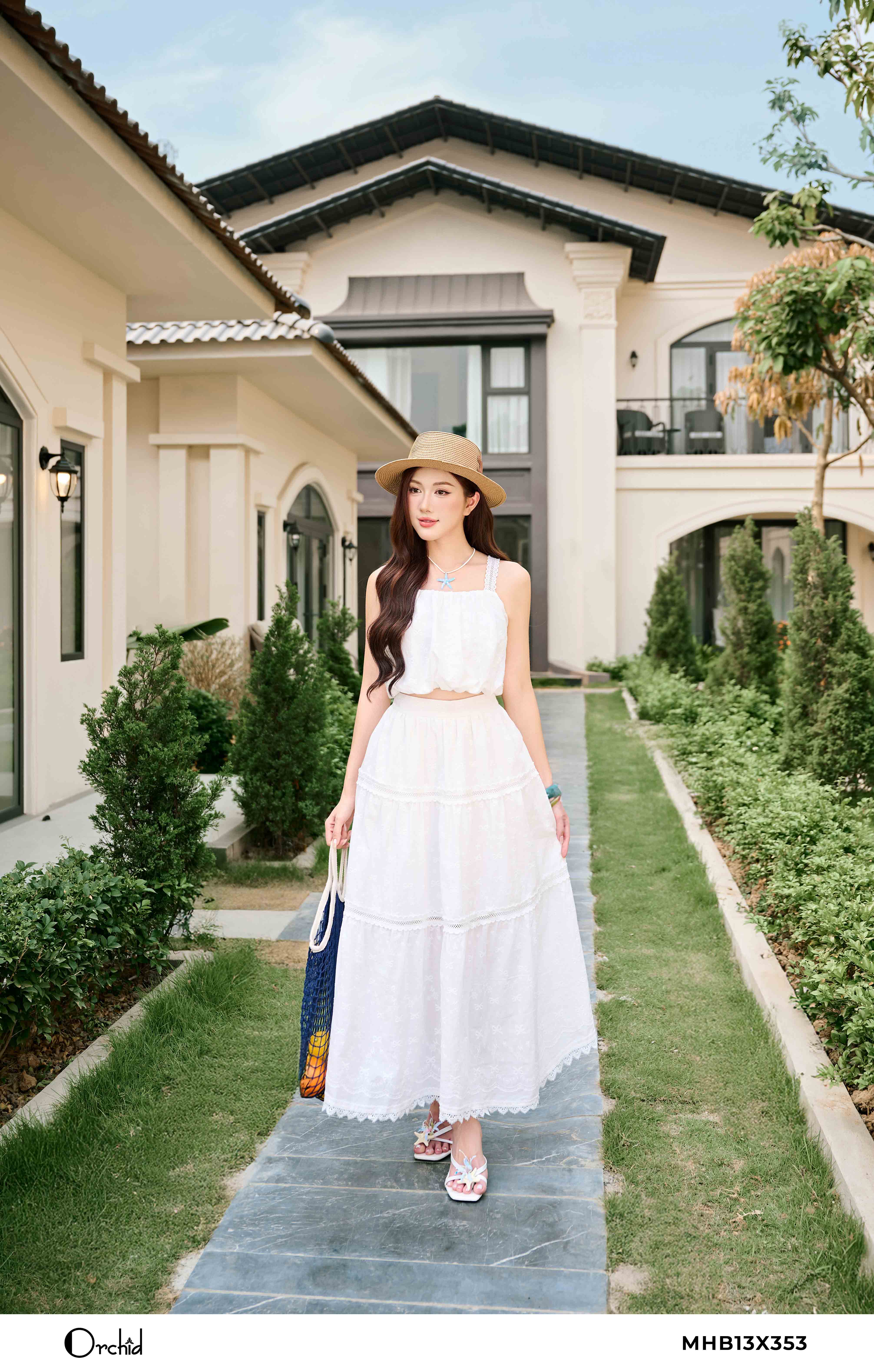 MHB13X353 - Bộ thô boil thêu hoa nơ