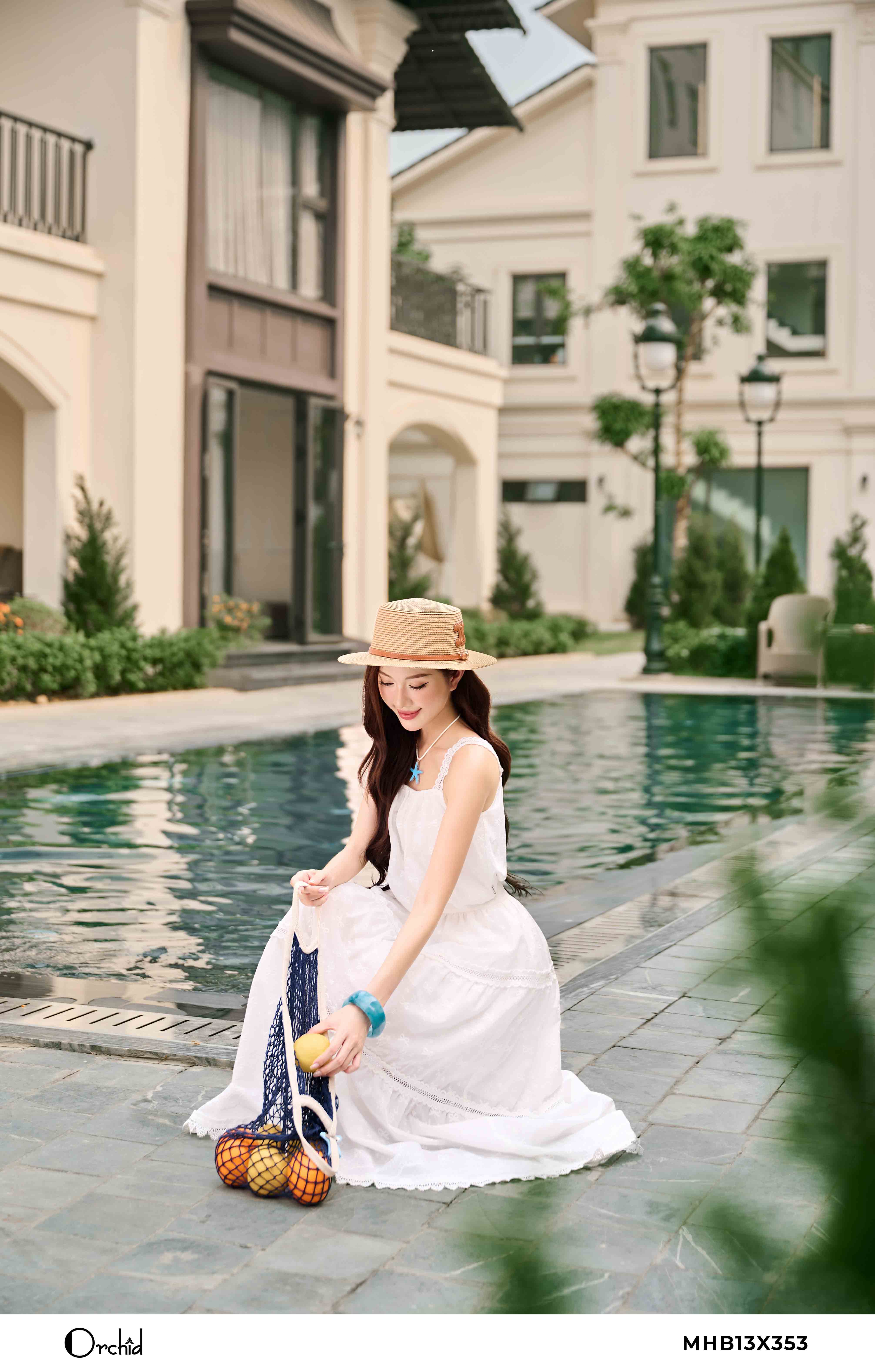 MHB13X353 - Bộ thô boil thêu hoa nơ