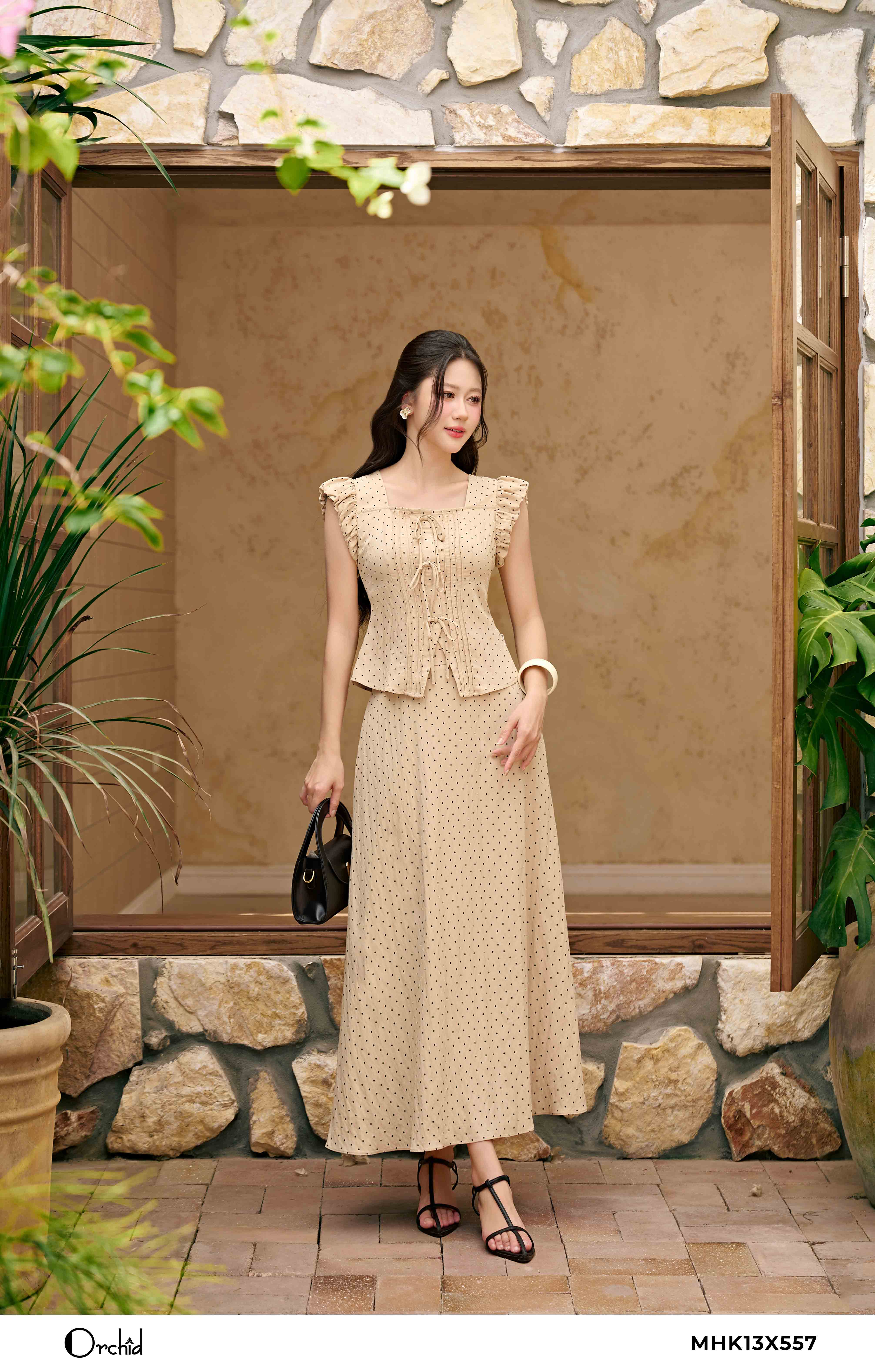 MHK13X557 - Bộ thô linen chấm bi