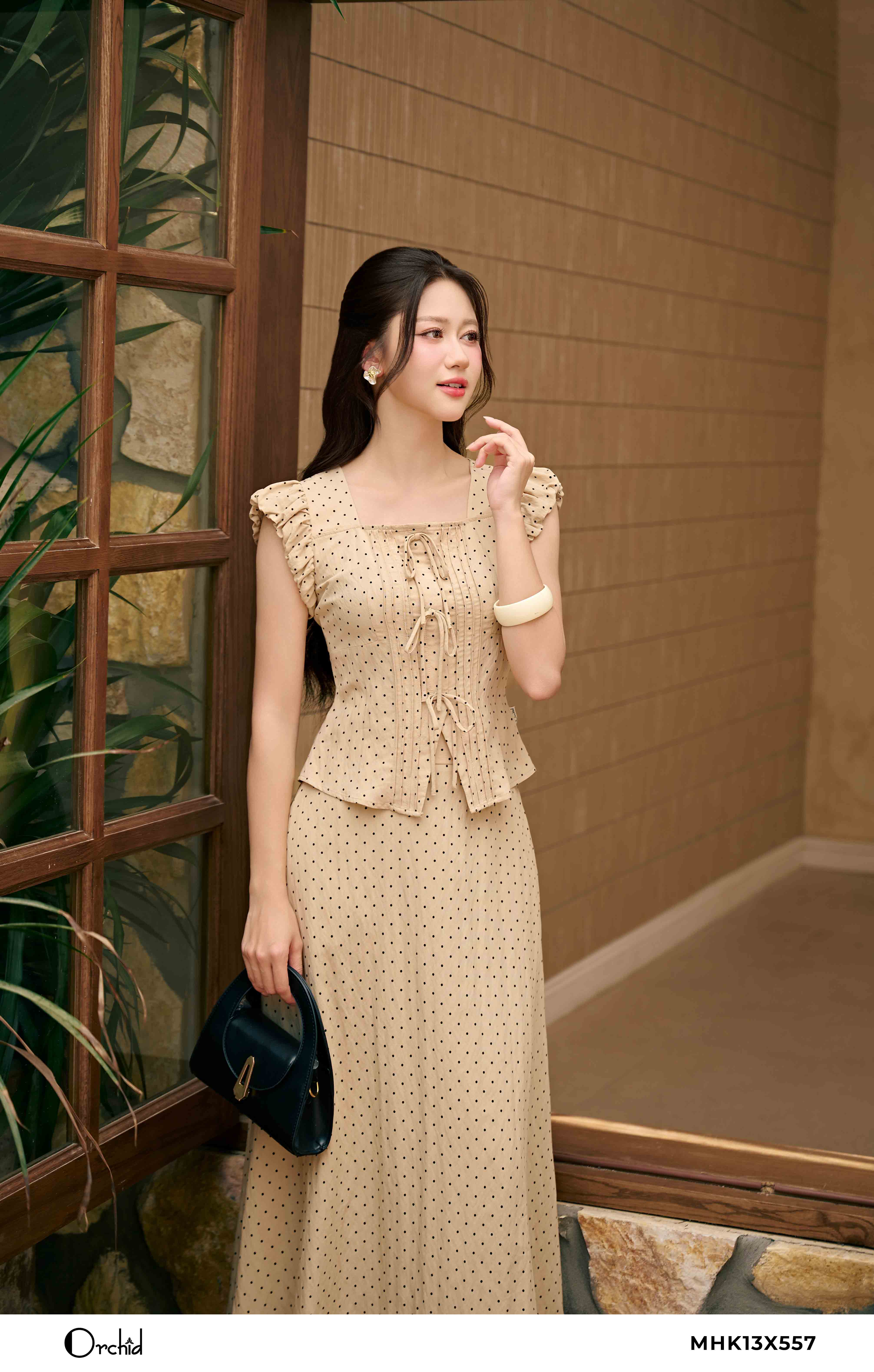 MHK13X557 - Bộ thô linen chấm bi