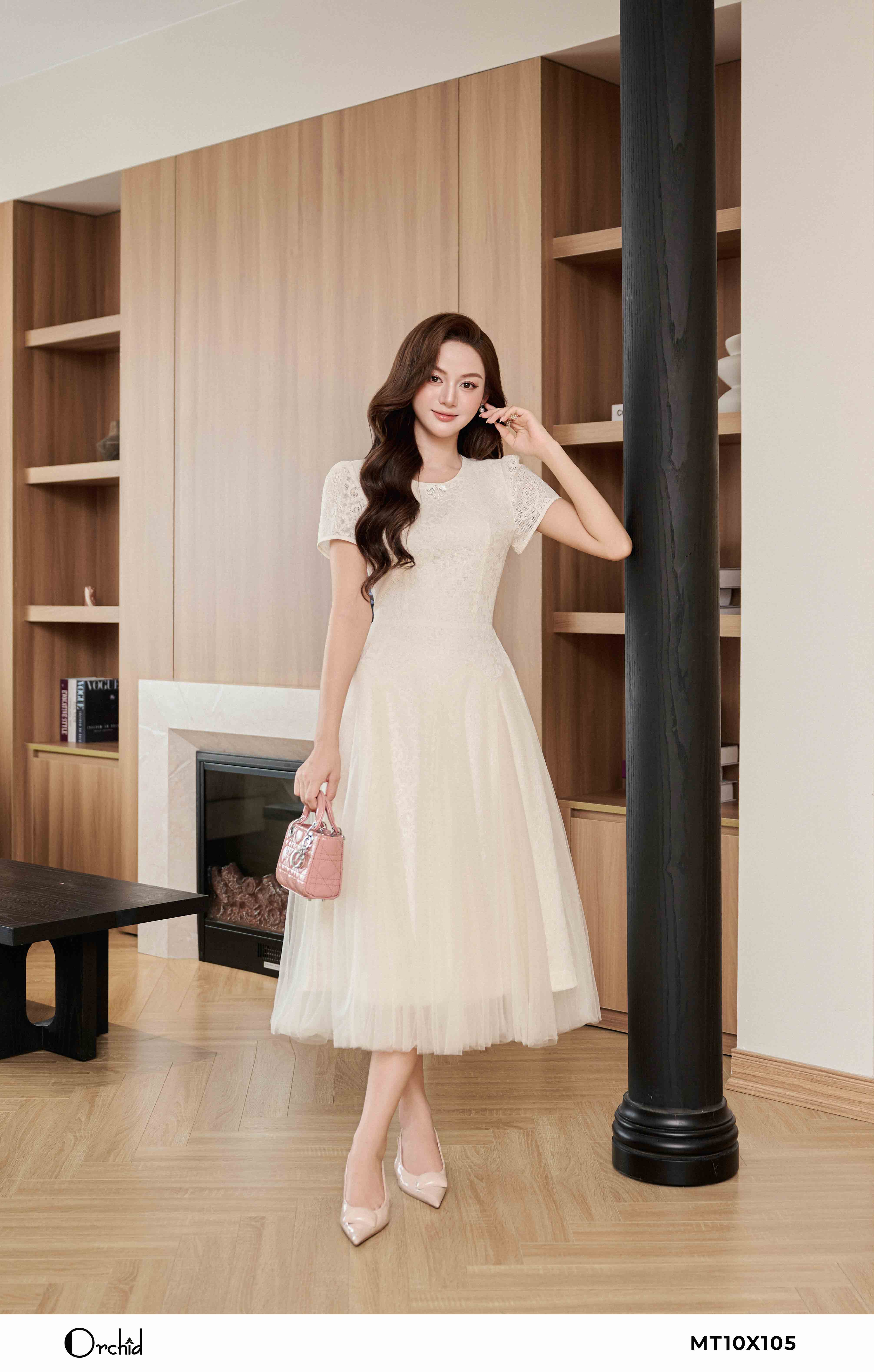 MT10X105 - Đầm ren lưới hoa