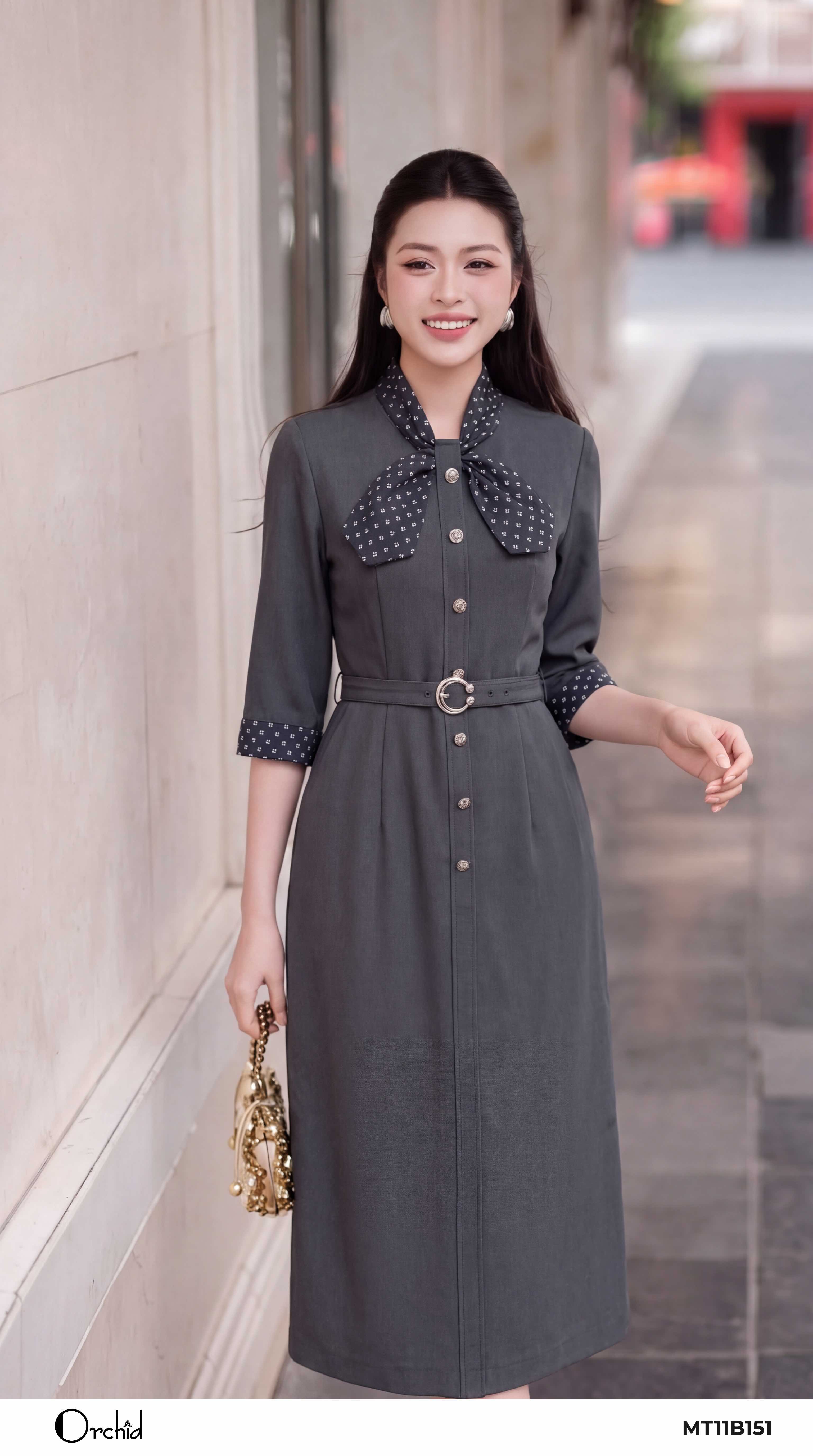 MT11B151 - Đầm twill silk
