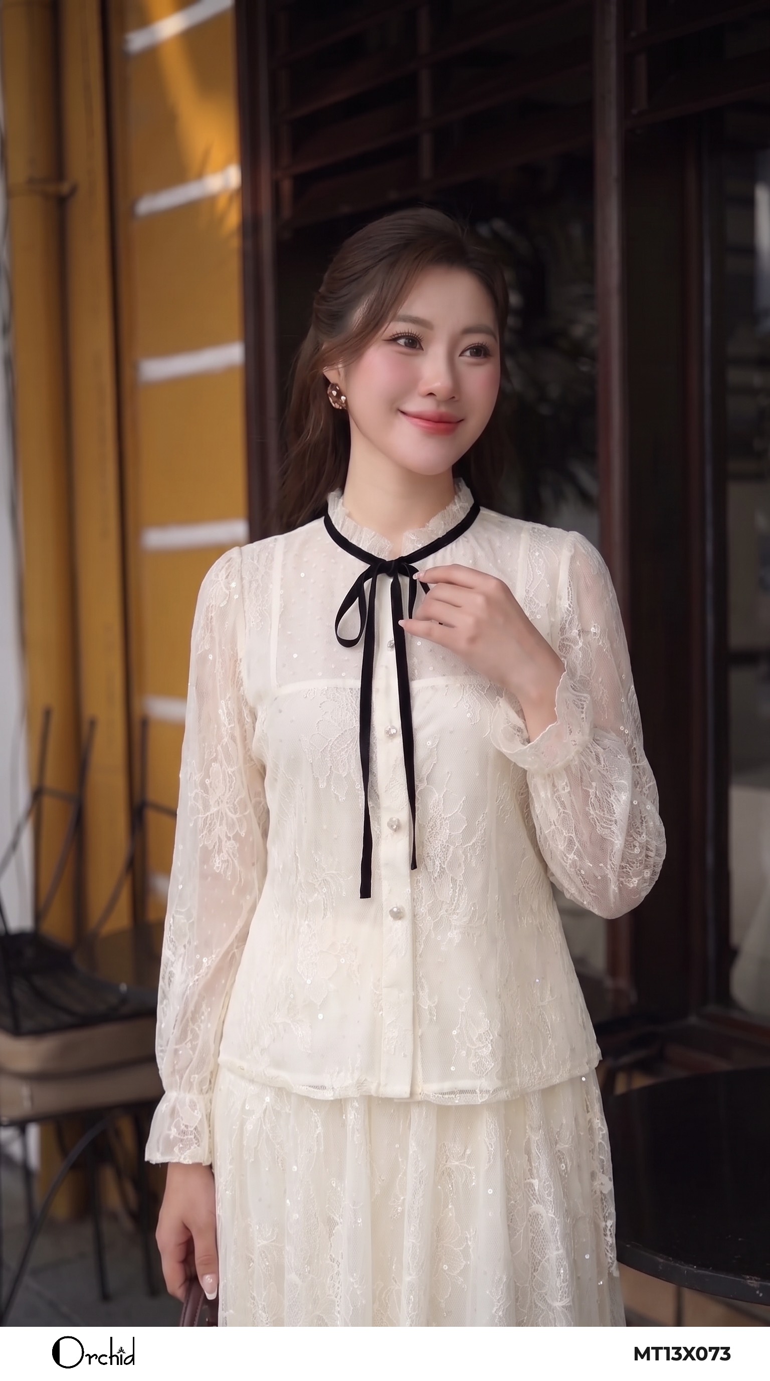 MT13X073 - Bộ ren hoa kim sa 3D
