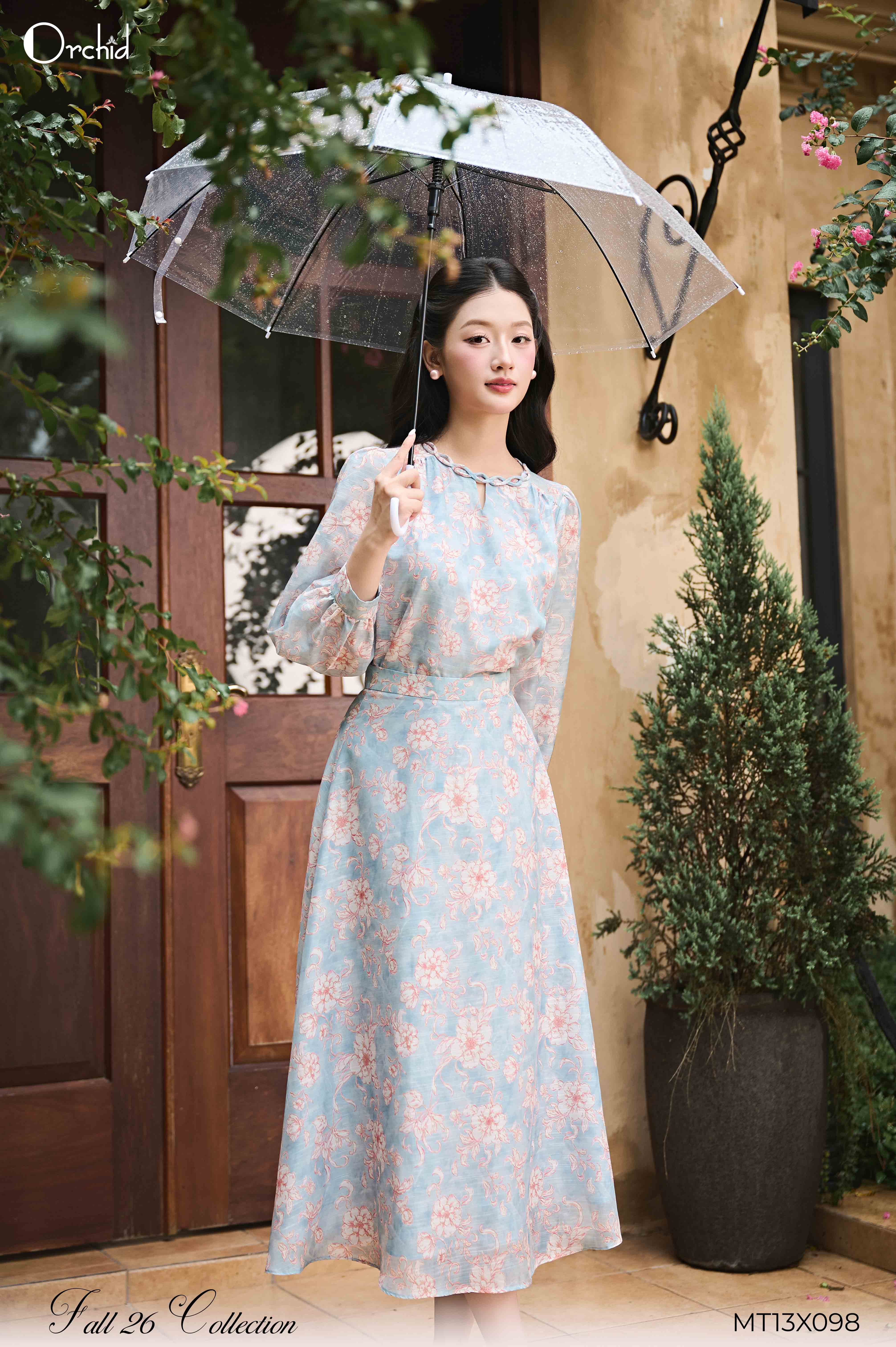 MT13X098 - Bộ tơ vân họa tiết hoa mẫu đơn cam