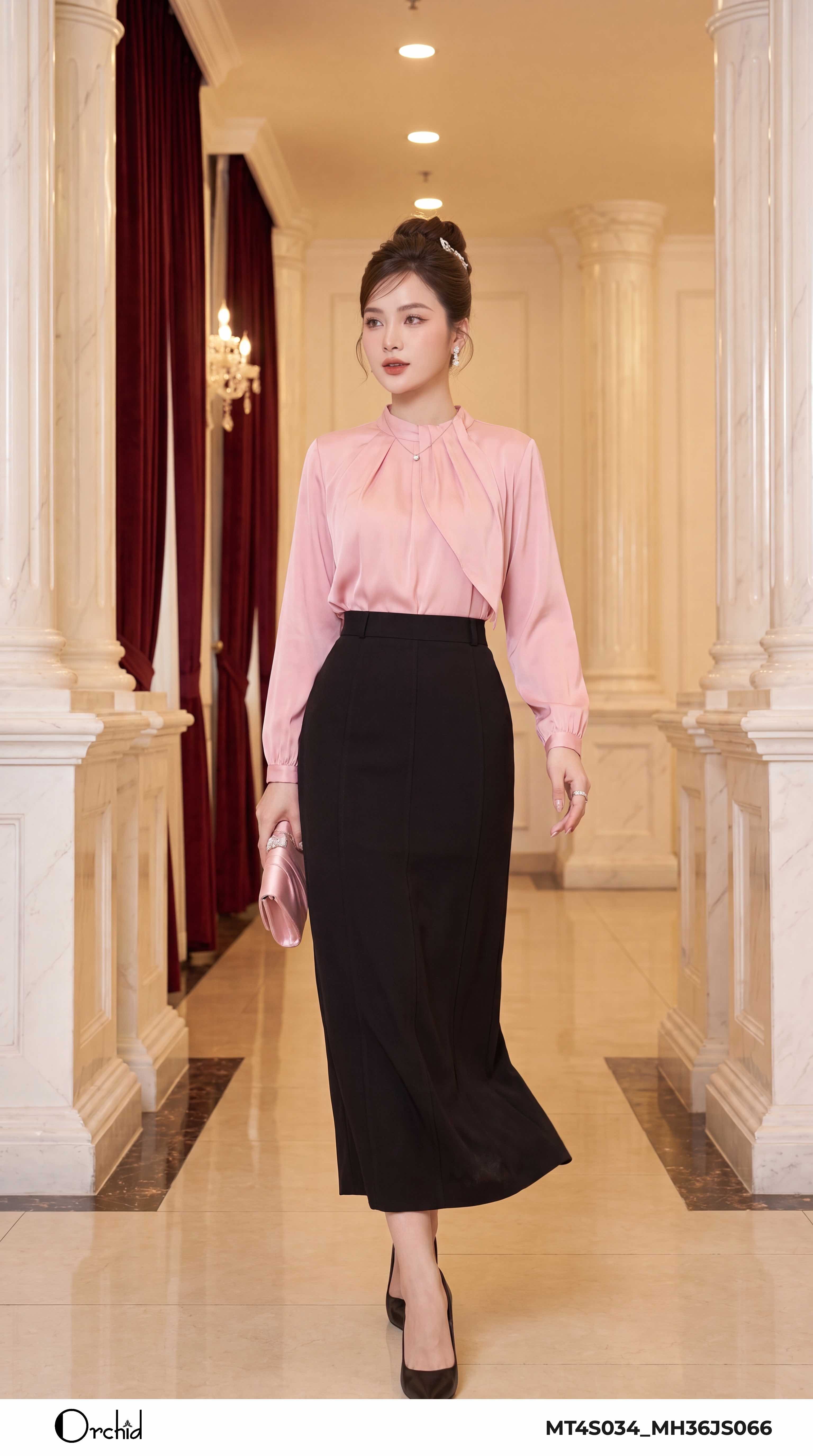 MT4S034 - Áo lụa vân sóng
