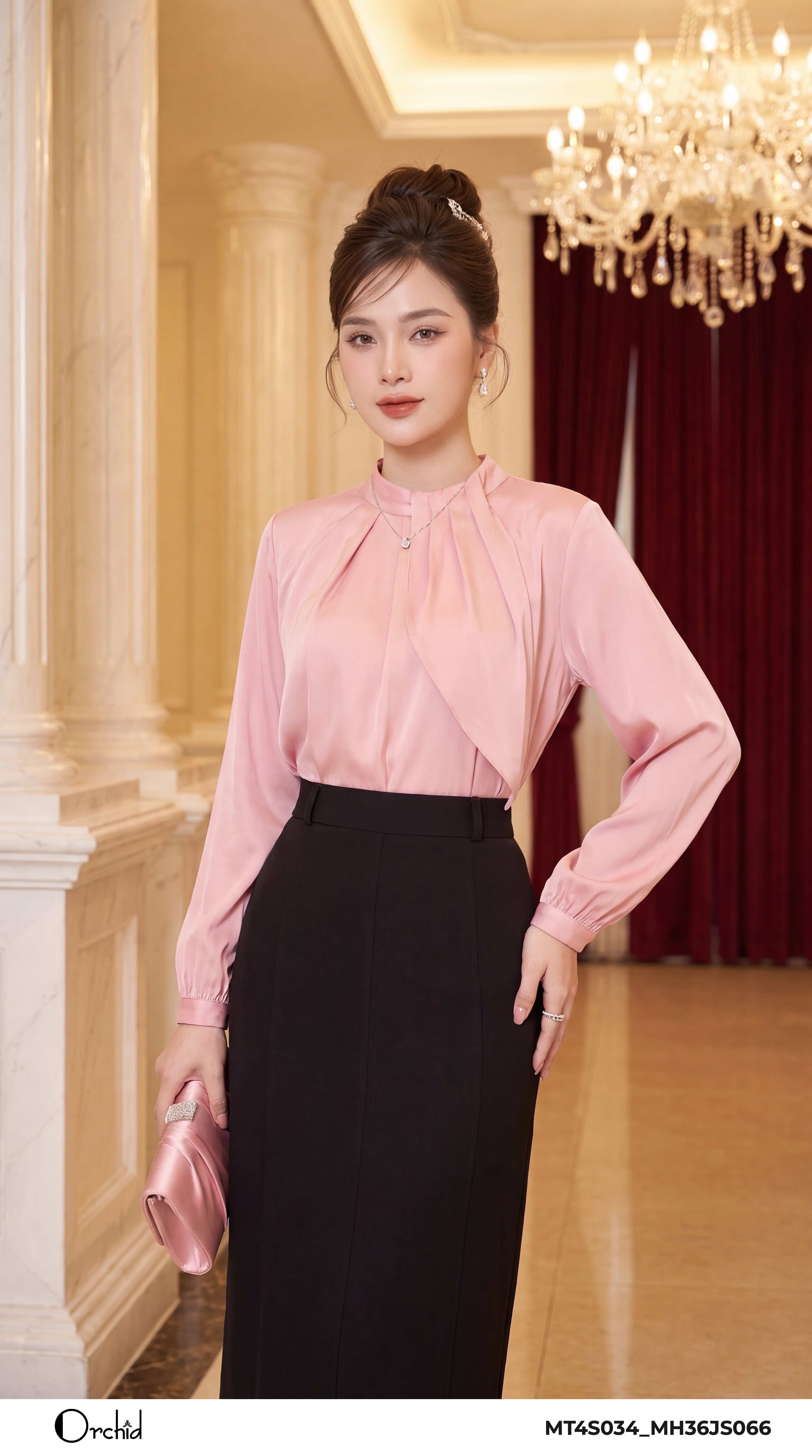 MT4S034 - Áo lụa vân sóng