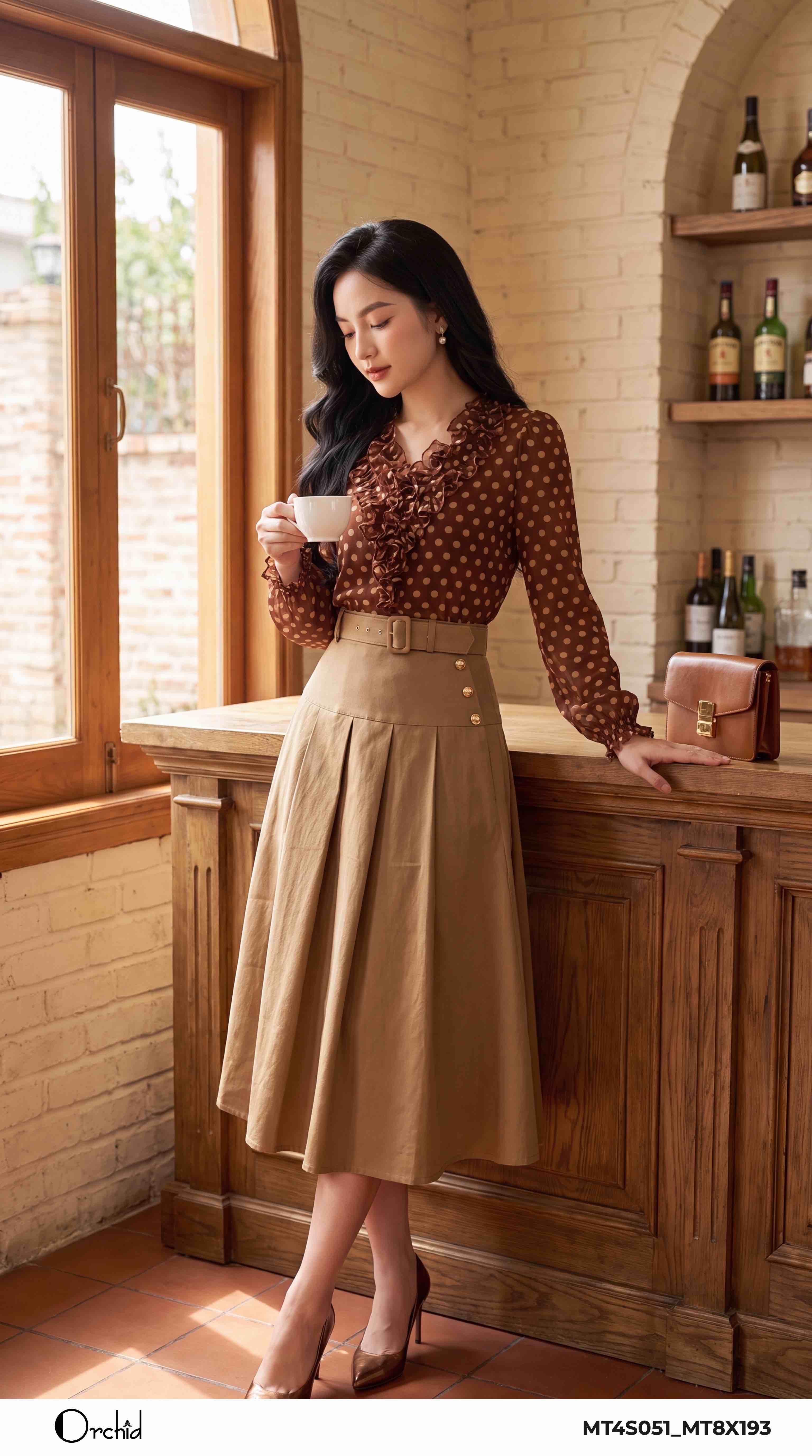 MT4S051 - Áo voan chấm bi